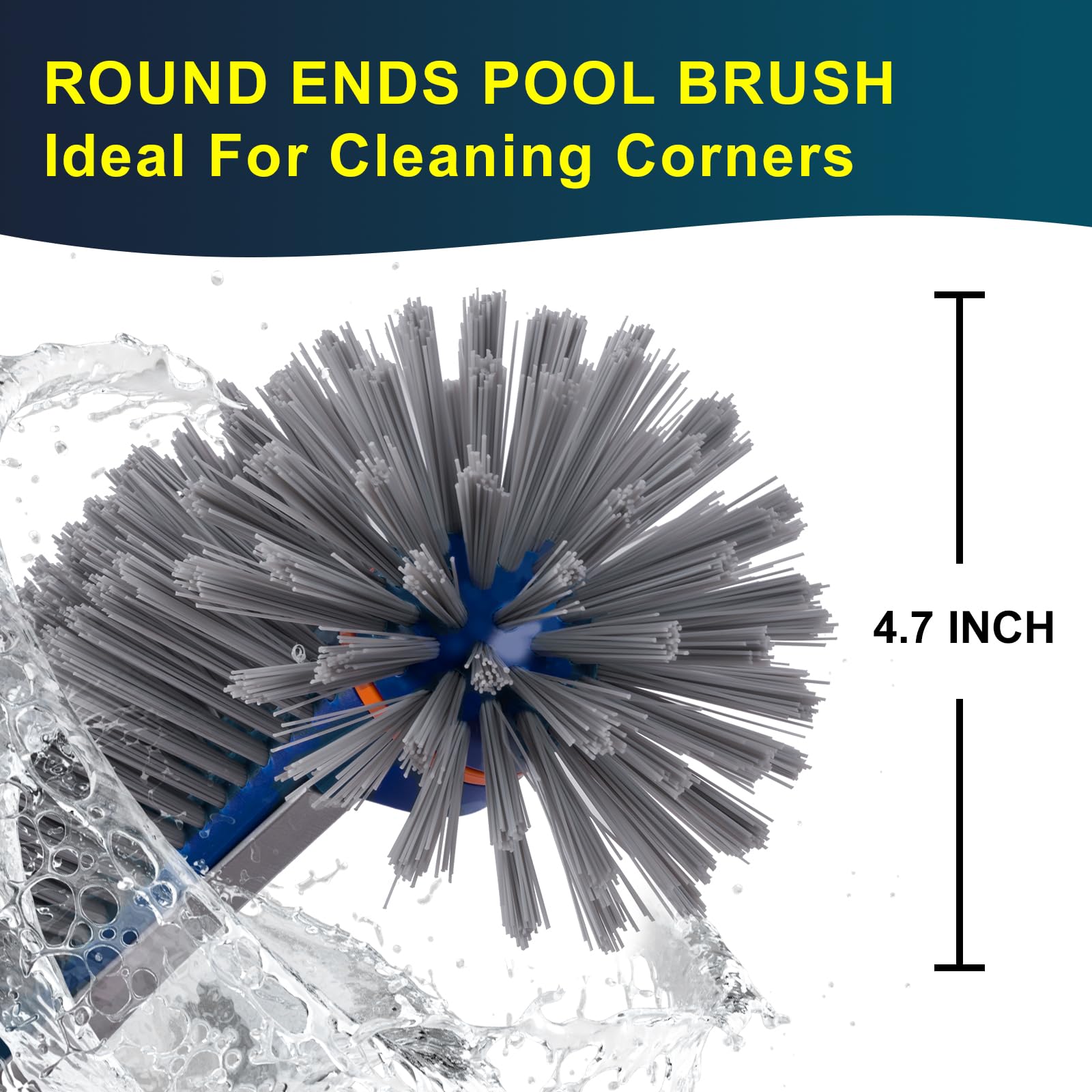 POOLAZA Pool Brush round ends close-up