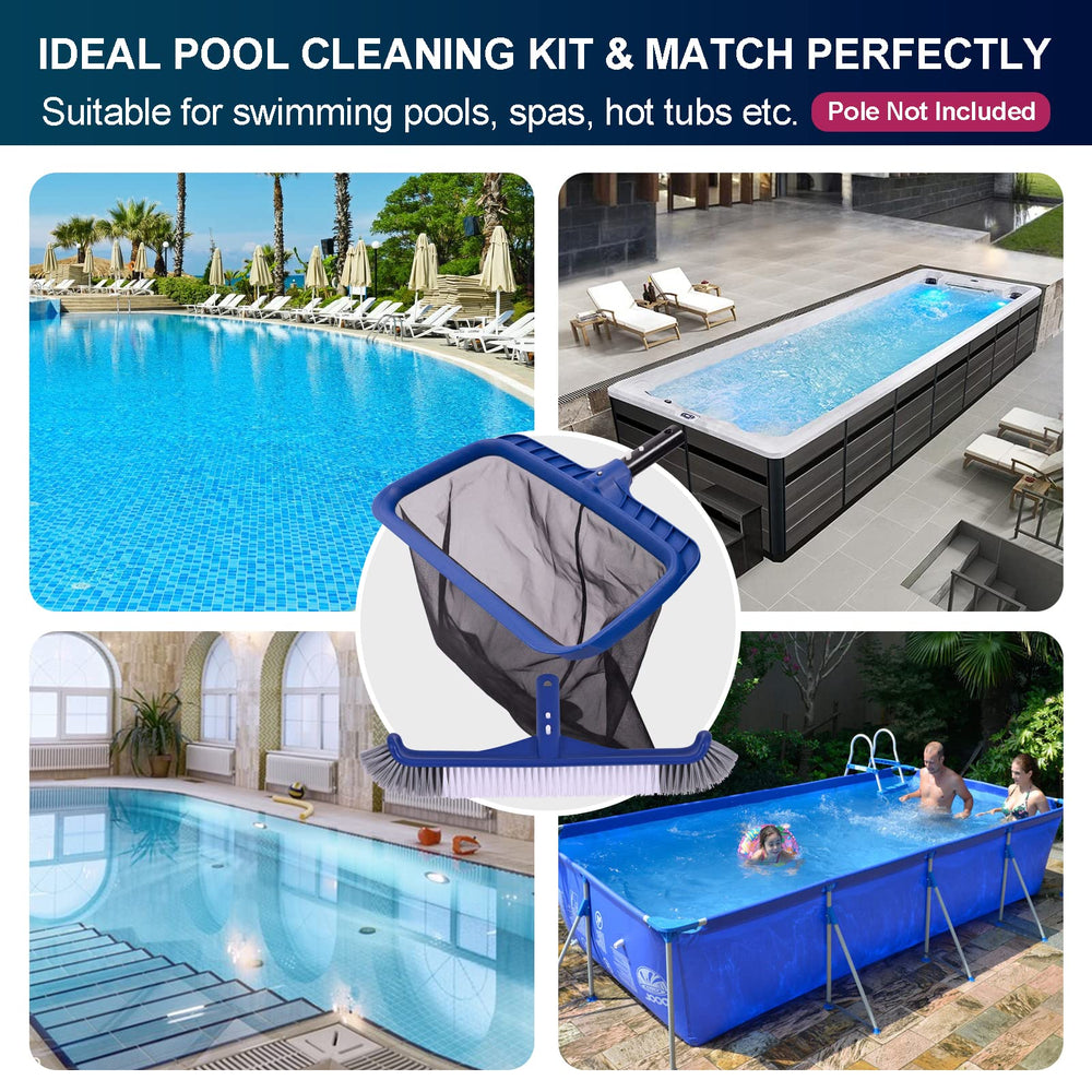POOLAZA pool skimmer net scooping leaves from water