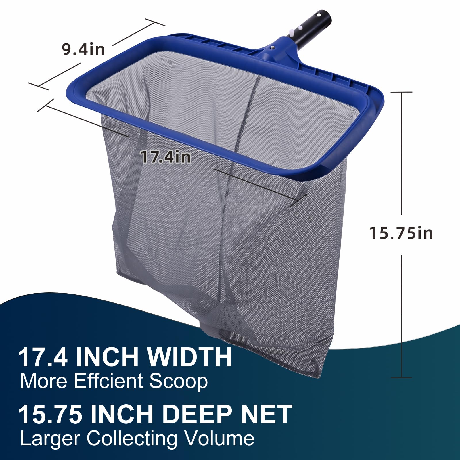 POOLAZA Pool Skimmer Net showing reinforced structural frame