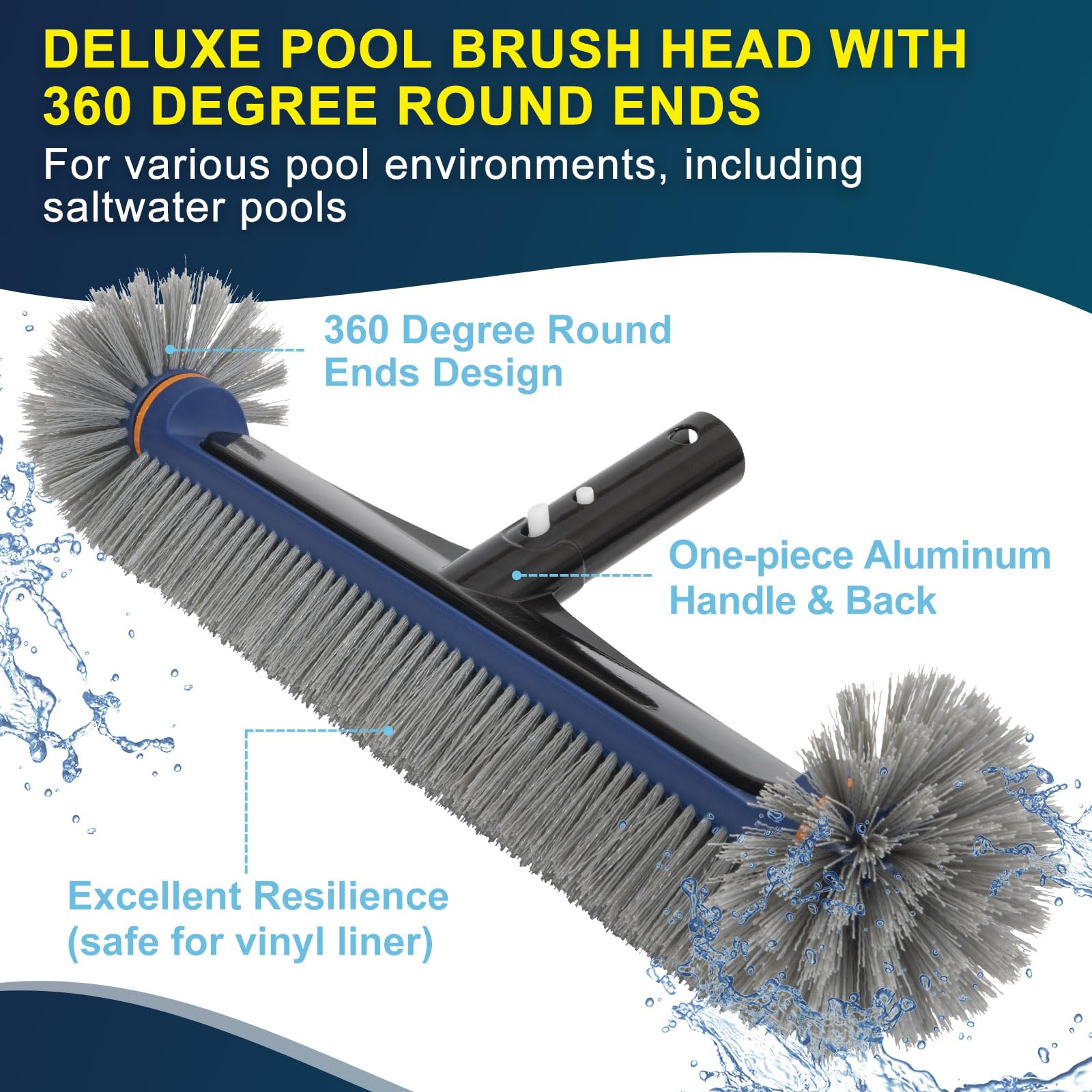 POOLAZA rotatable handheld scrub brush close-up