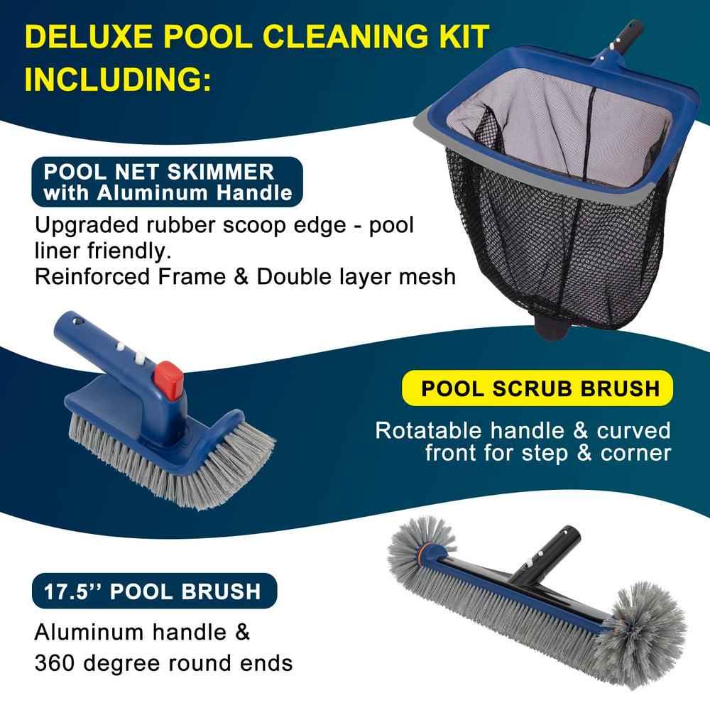 POOLAZA skimmer net with rubber scoop edge