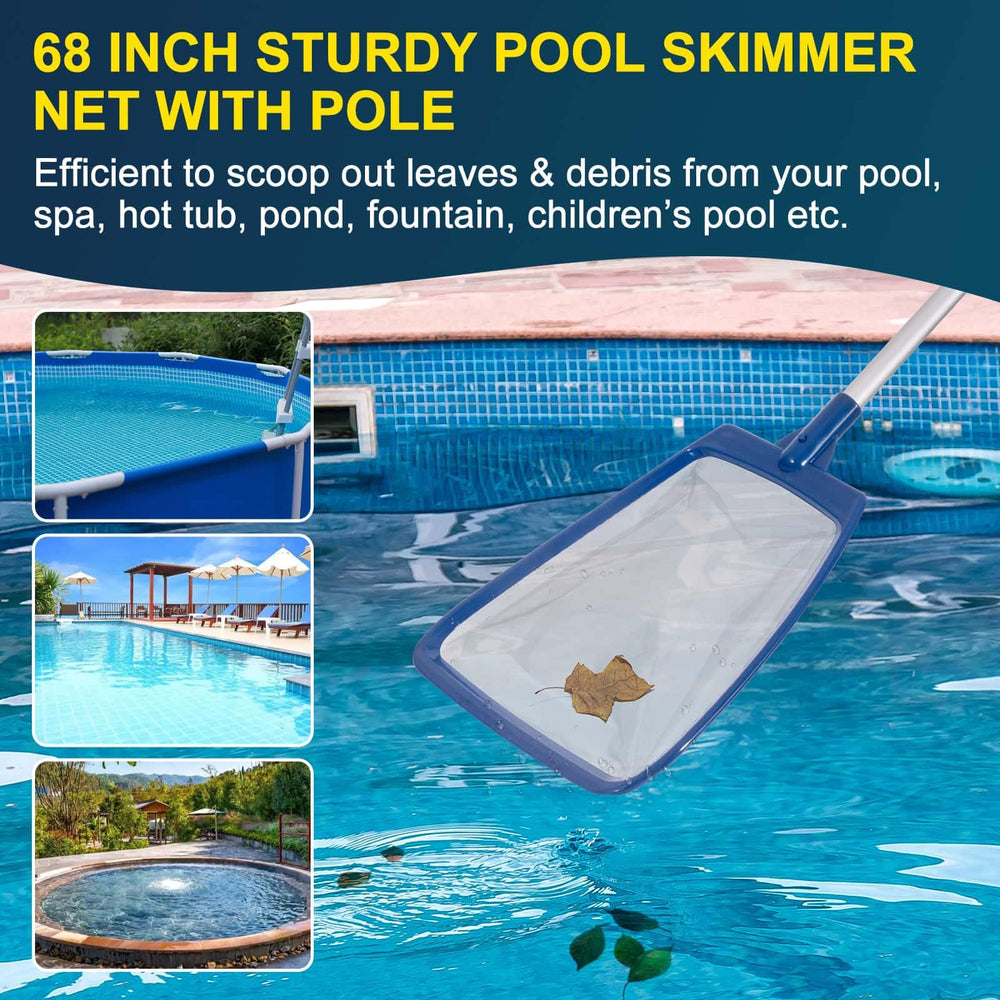 POOLAZA skimmer net with smooth edges for pool liner safety