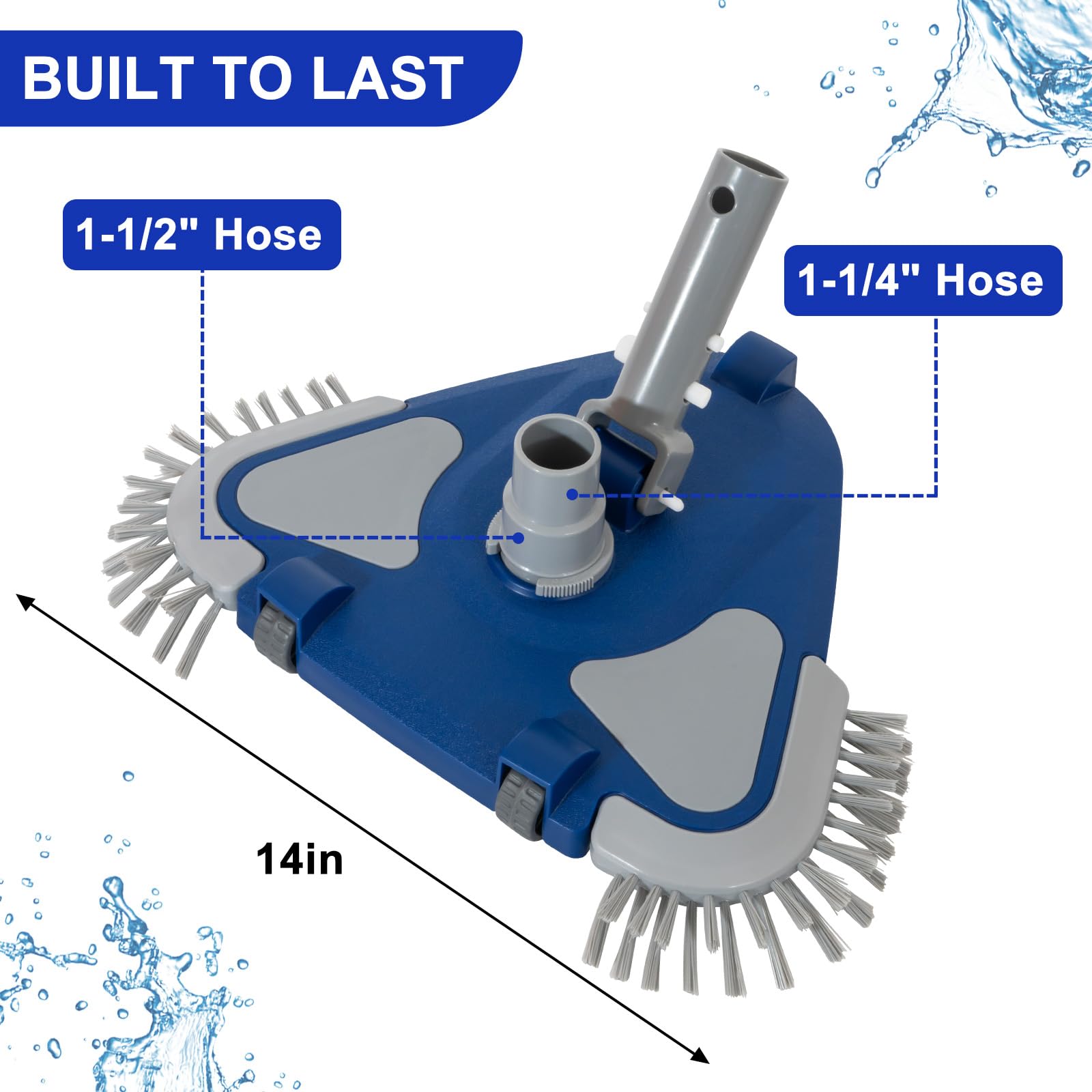 POOLAZA Weighted Pool Vacuum Head in navy blue colour