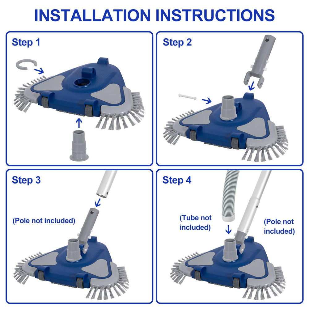 POOLAZA Weighted Pool Vacuum Head with bottom wheels