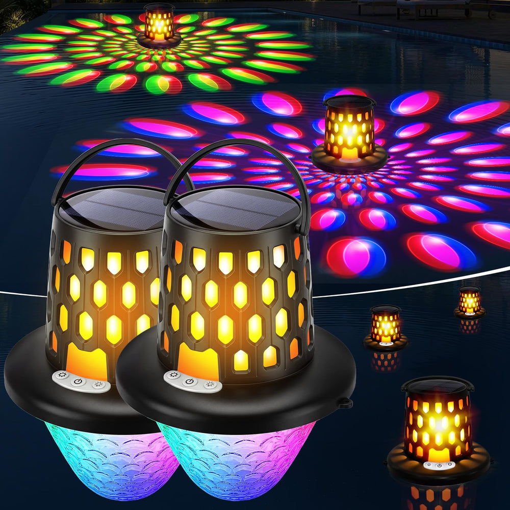 PoolBliss Solar Pool Lights front view with black finish