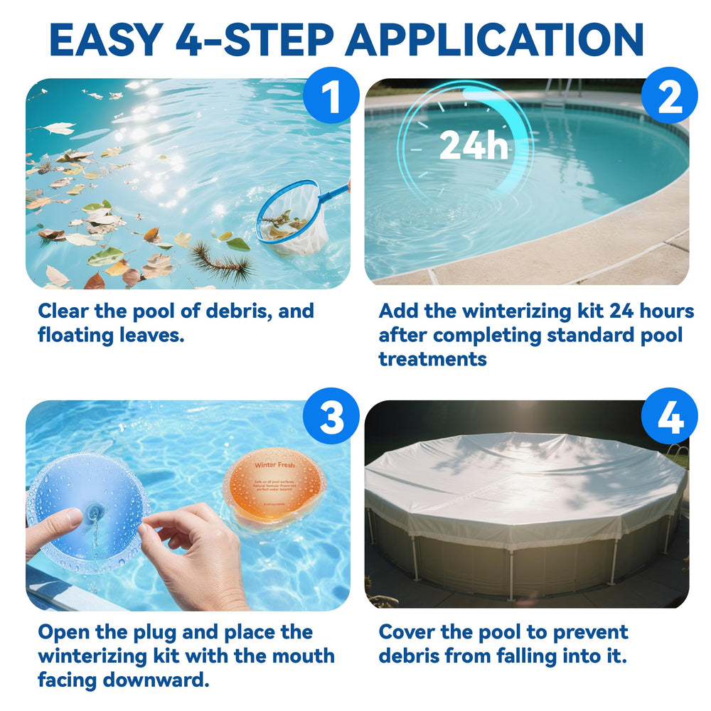 PoolCoolPro Pool Closing Kit on a summer patio