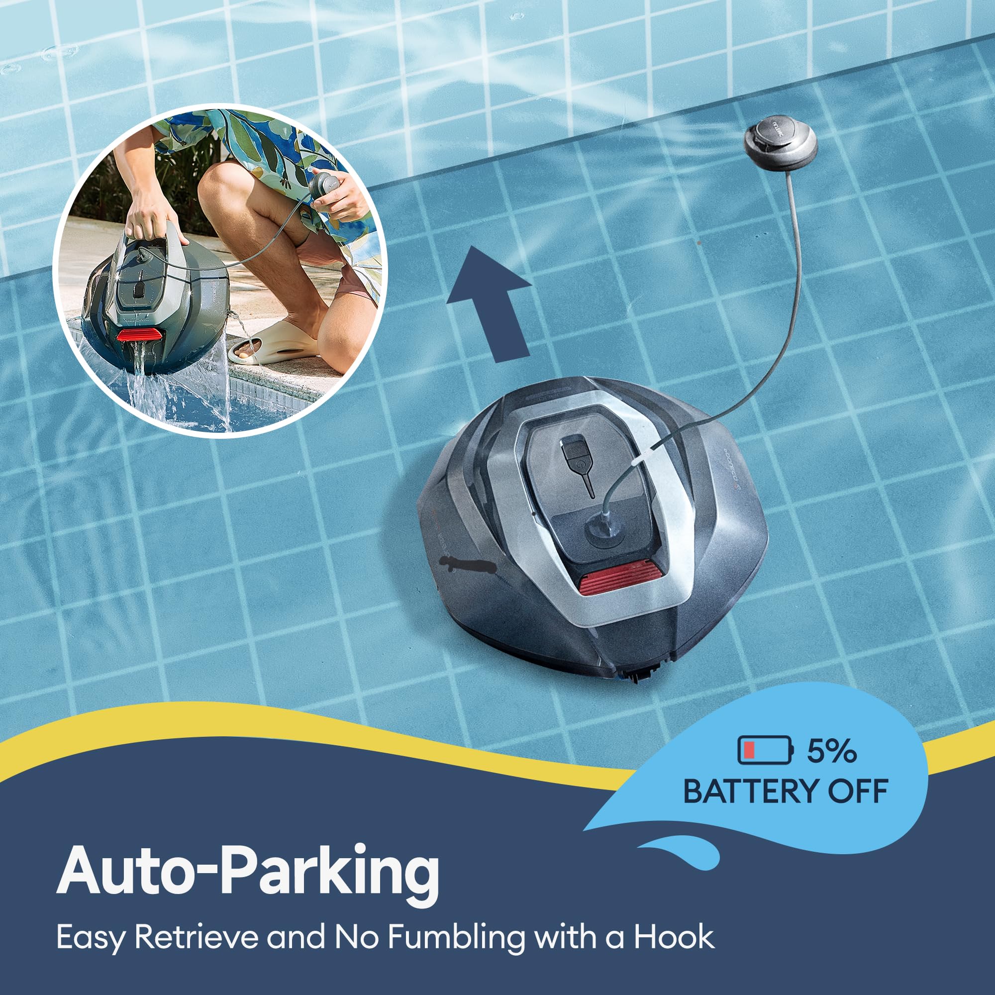 Pooleco Robotic Pool Cleaner lightweight design for easy handling