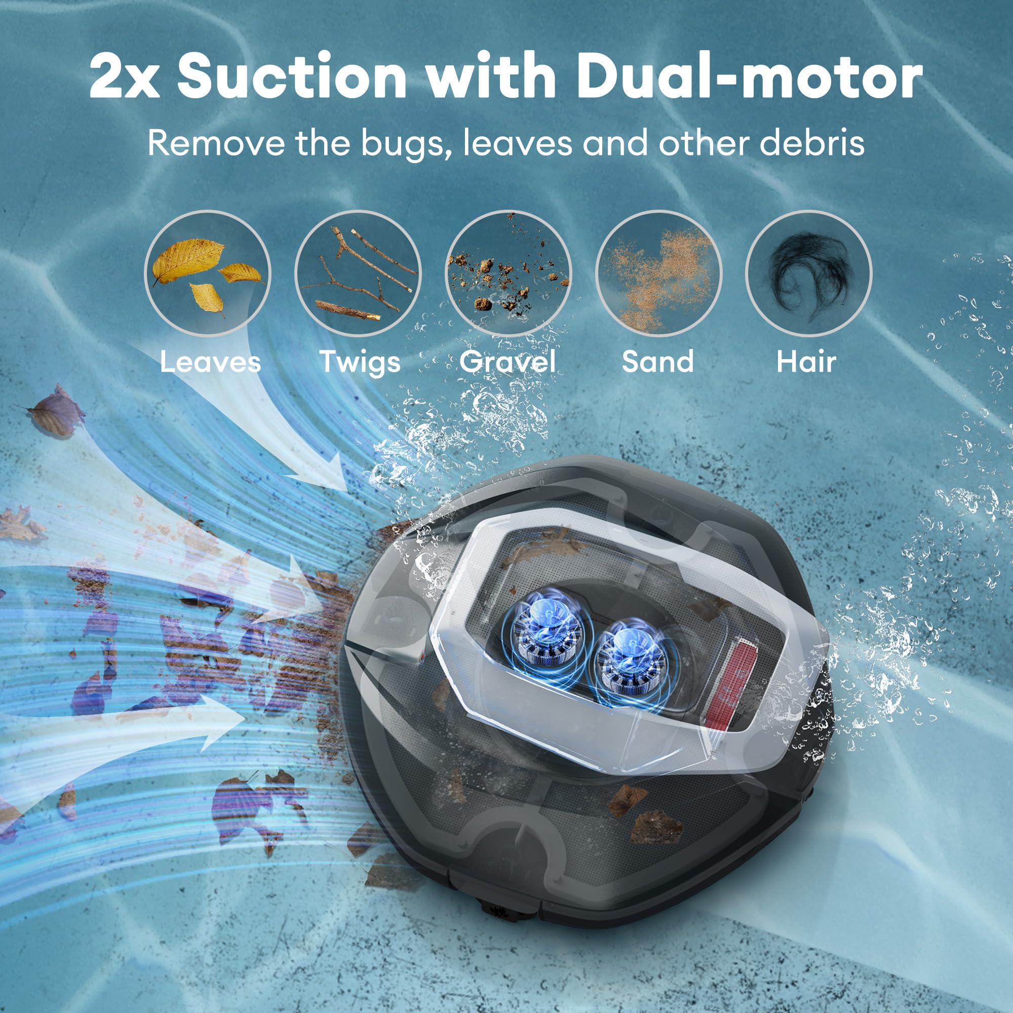 Pooleco Robotic Pool Cleaner on an above-ground pool