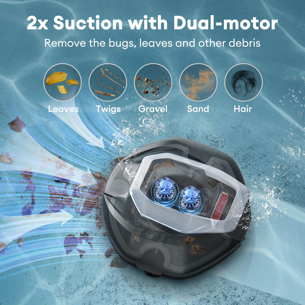 Pooleco Robotic Pool Cleaner on an above-ground pool