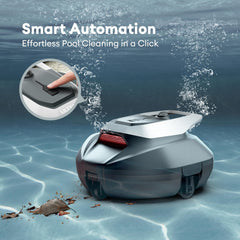 Pooleco Robotic Pool Cleaner showing dual-motor suction ports