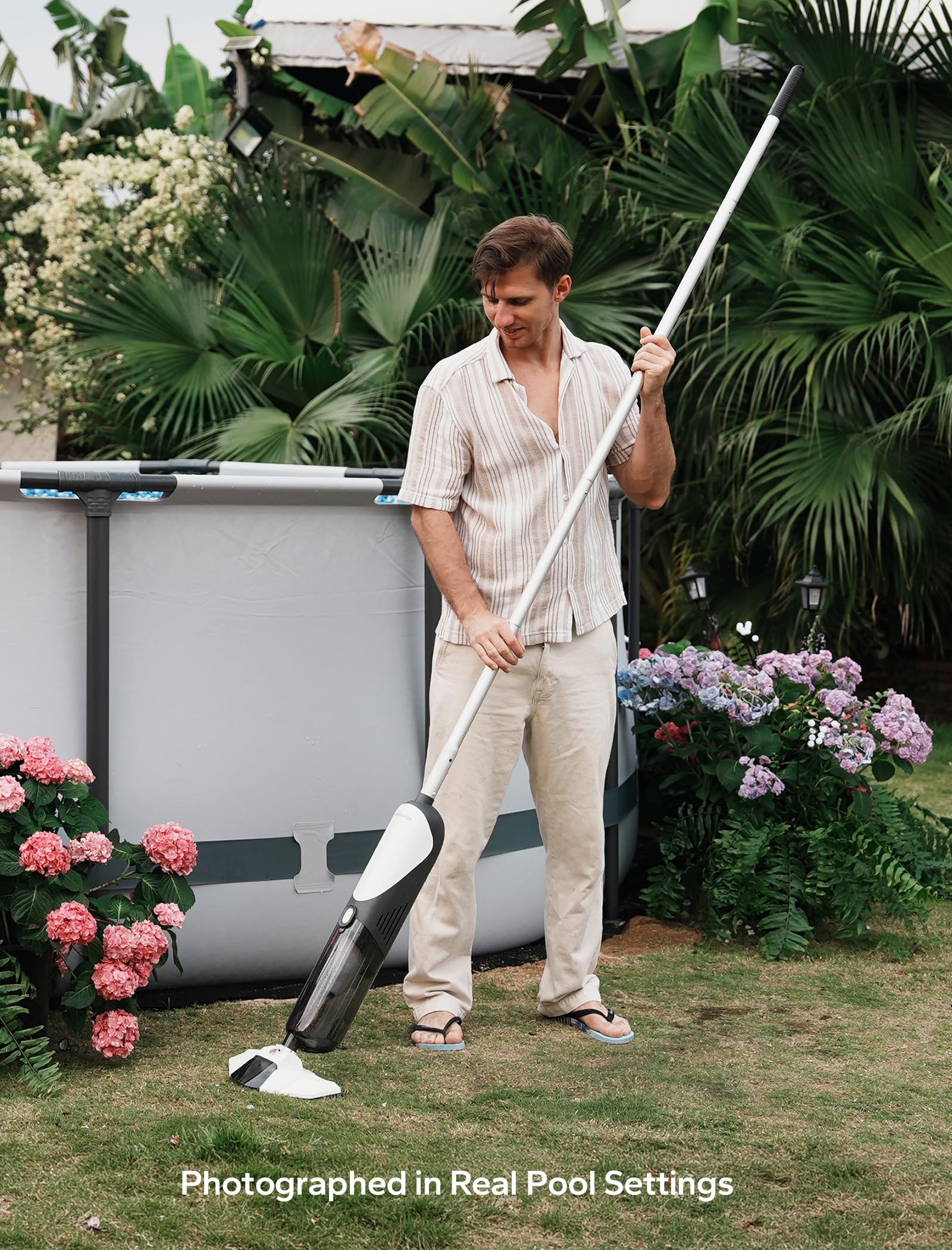 POOLHACKER Cordless Pool Vacuum flexible cleaning head