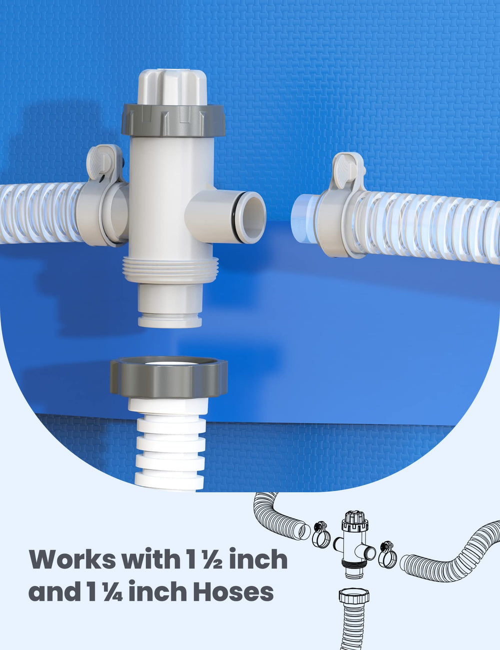 POOLHACKER Dual Split Hose Plunger Valve assembly instructions
