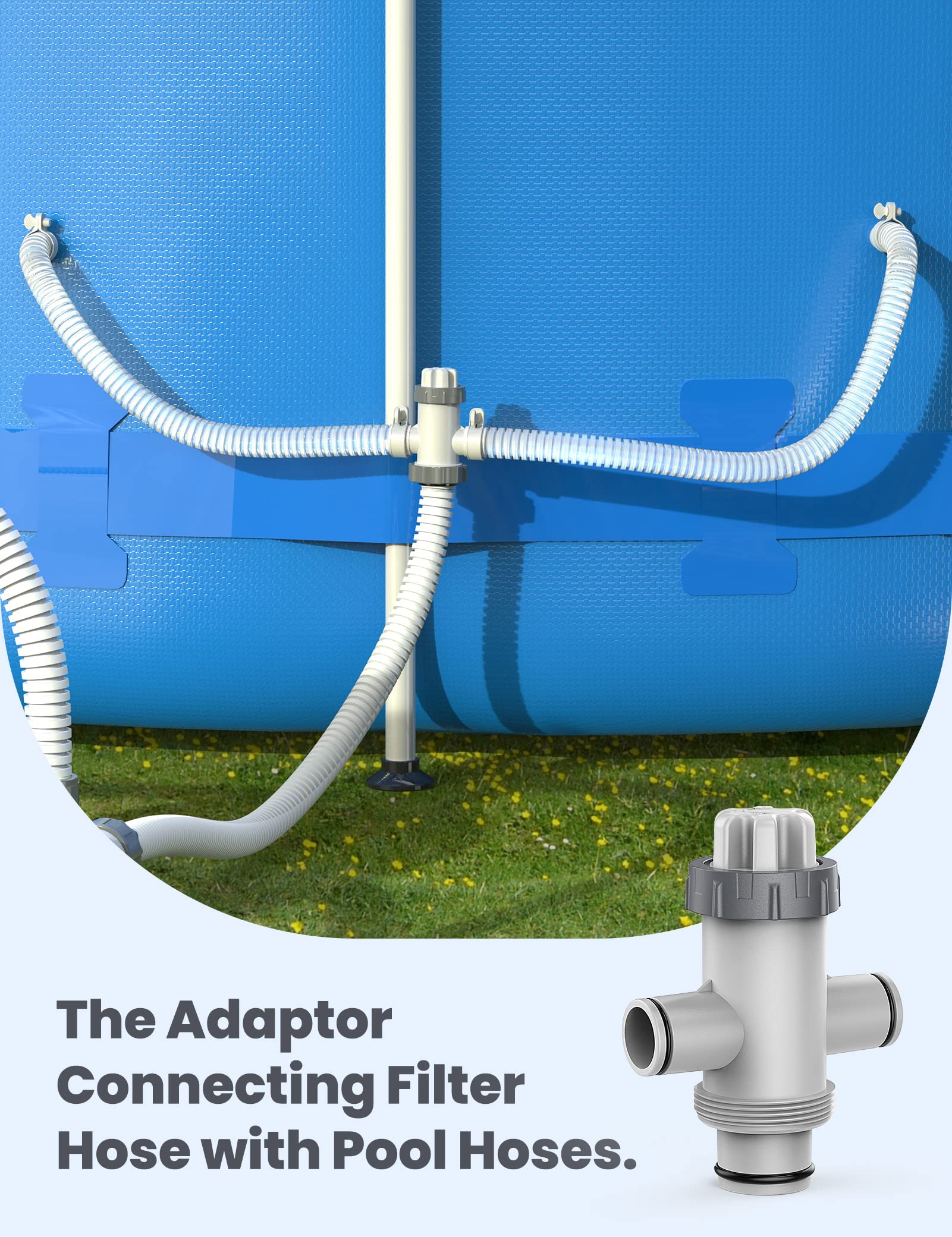 POOLHACKER Dual Split Hose Plunger Valve with hoses attached