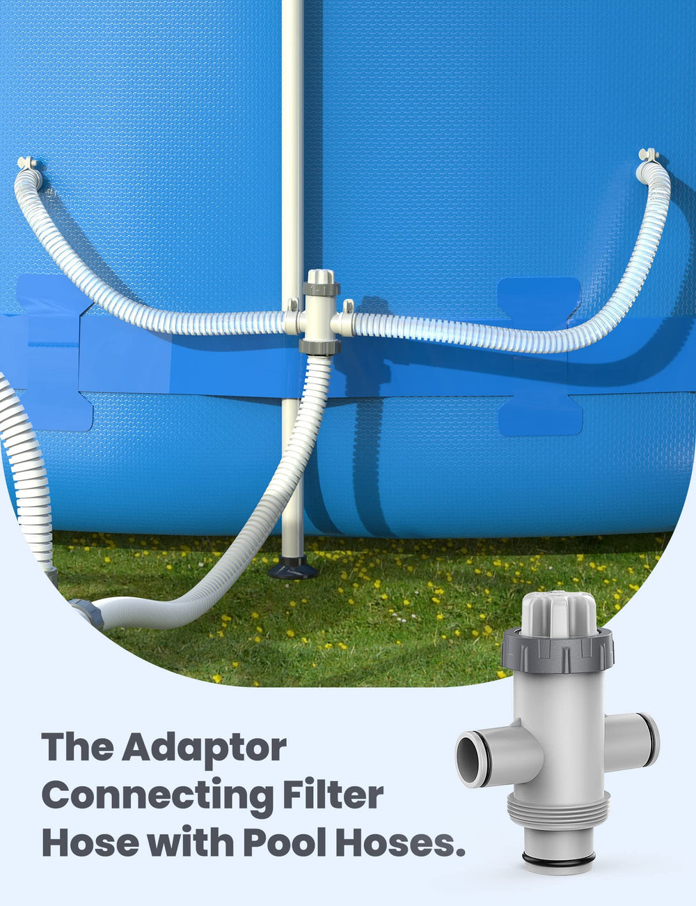 POOLHACKER Dual Split Hose Plunger Valve with hoses attached
