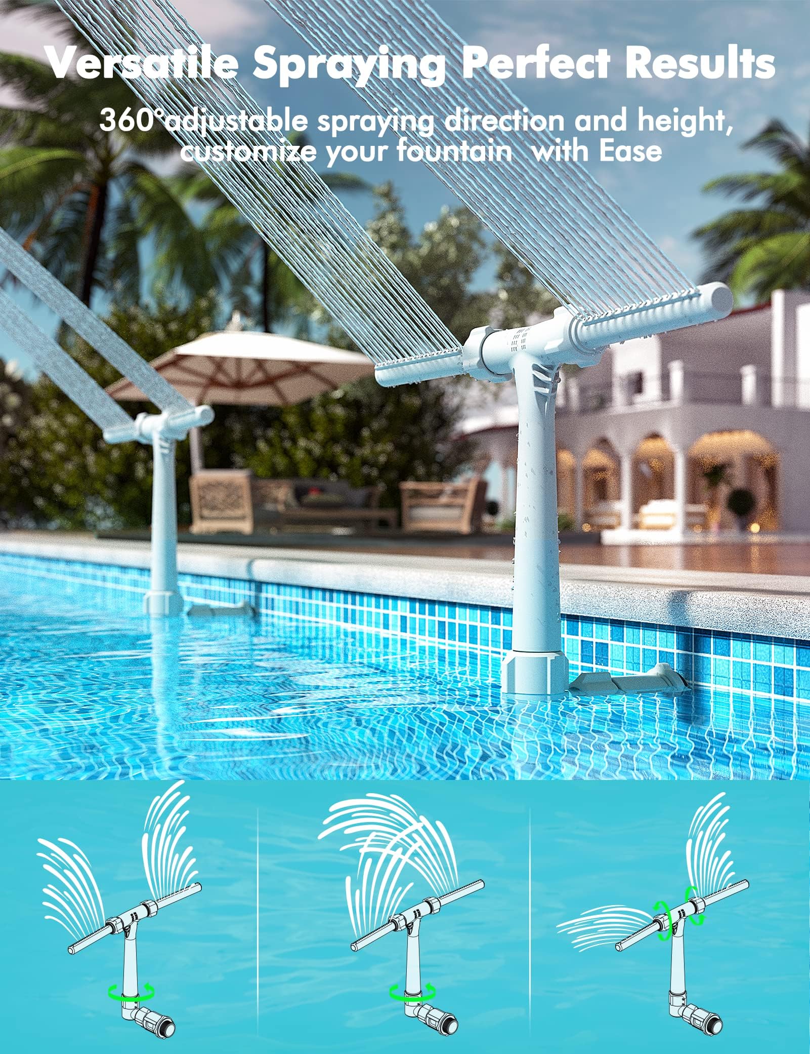 POOLHACKER fountain spray height demonstration