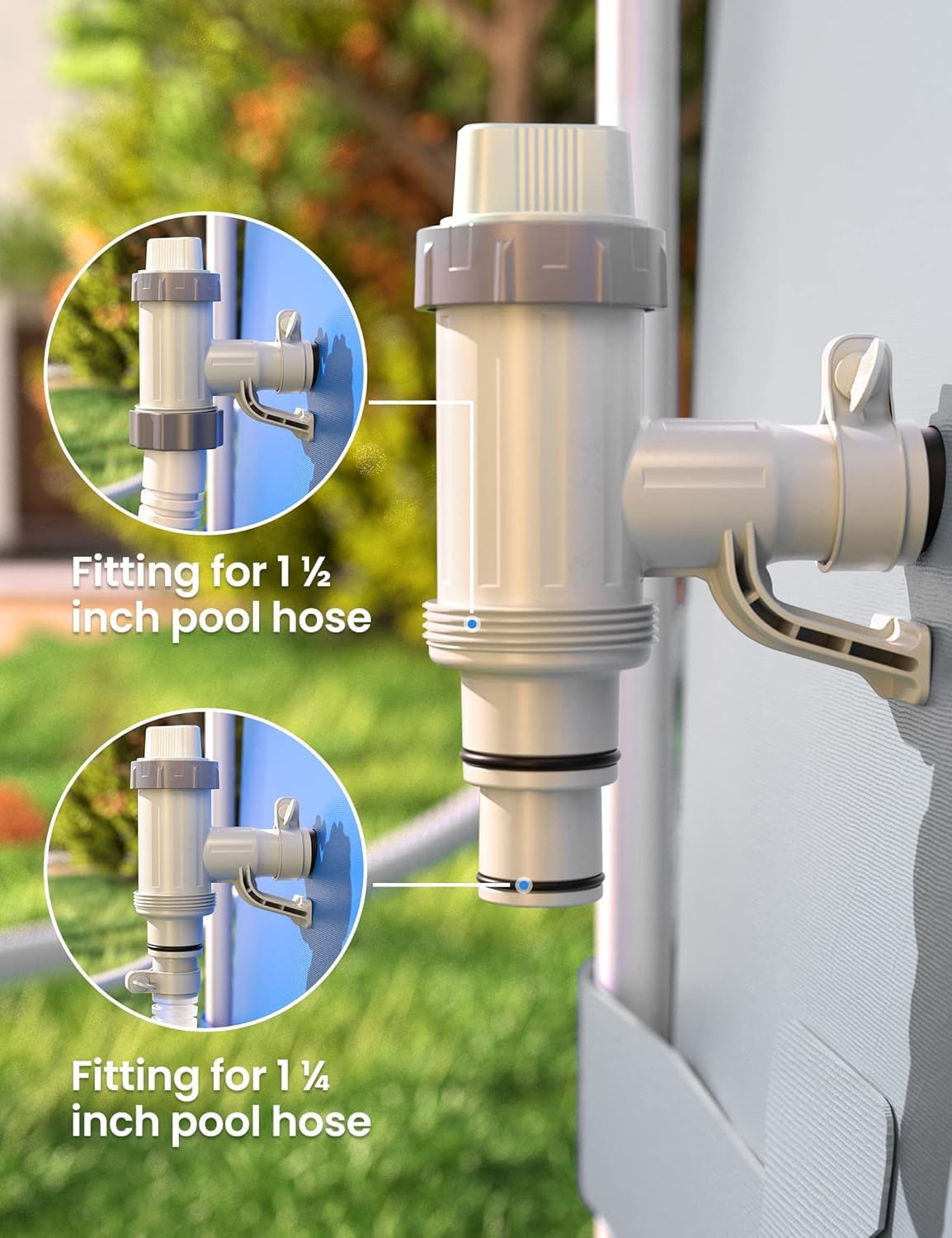 POOLHACKER Plunger Valve Plus with 2-in-1 hose adapter