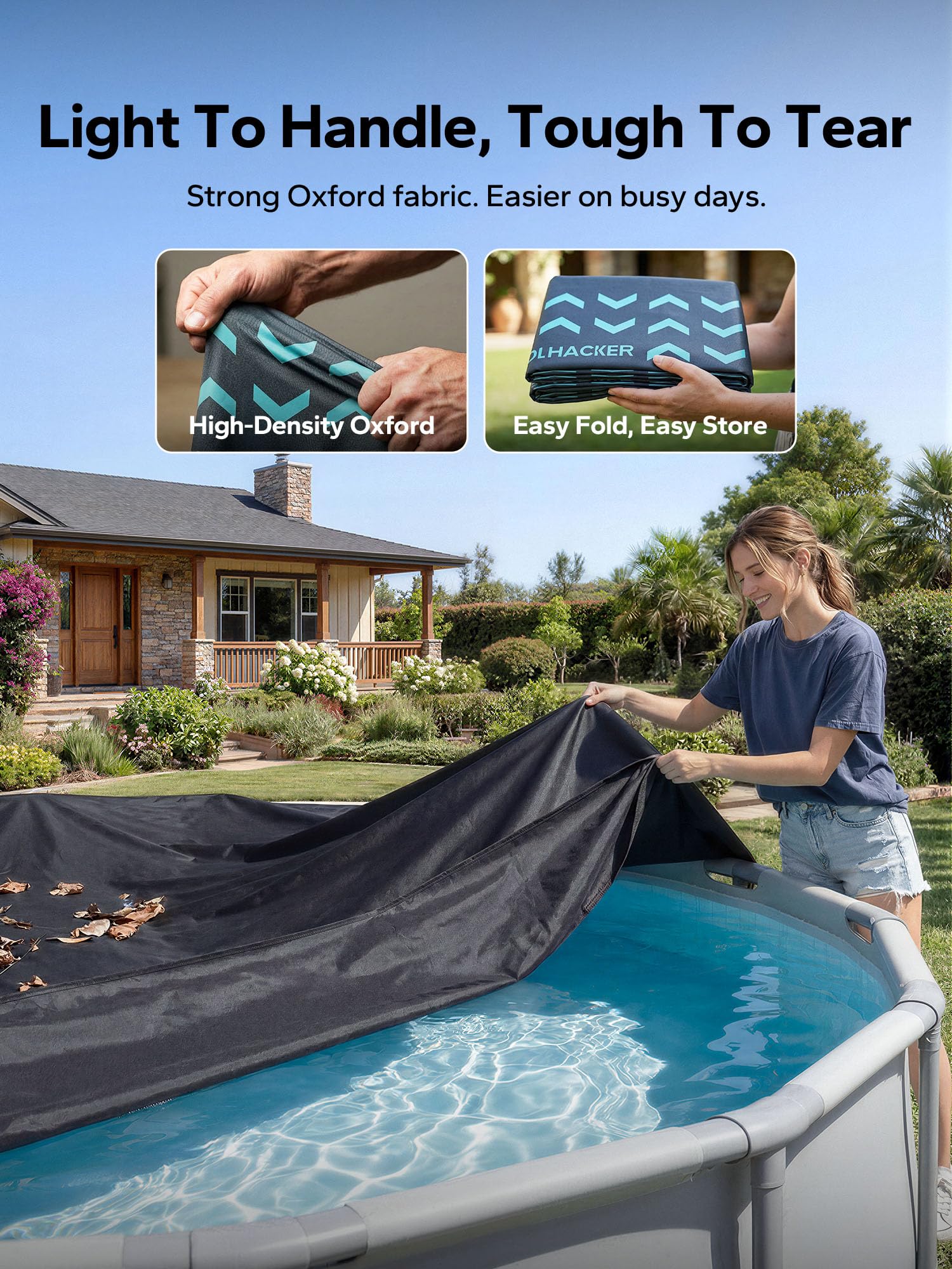 POOLHACKER pool cover showing UV protection