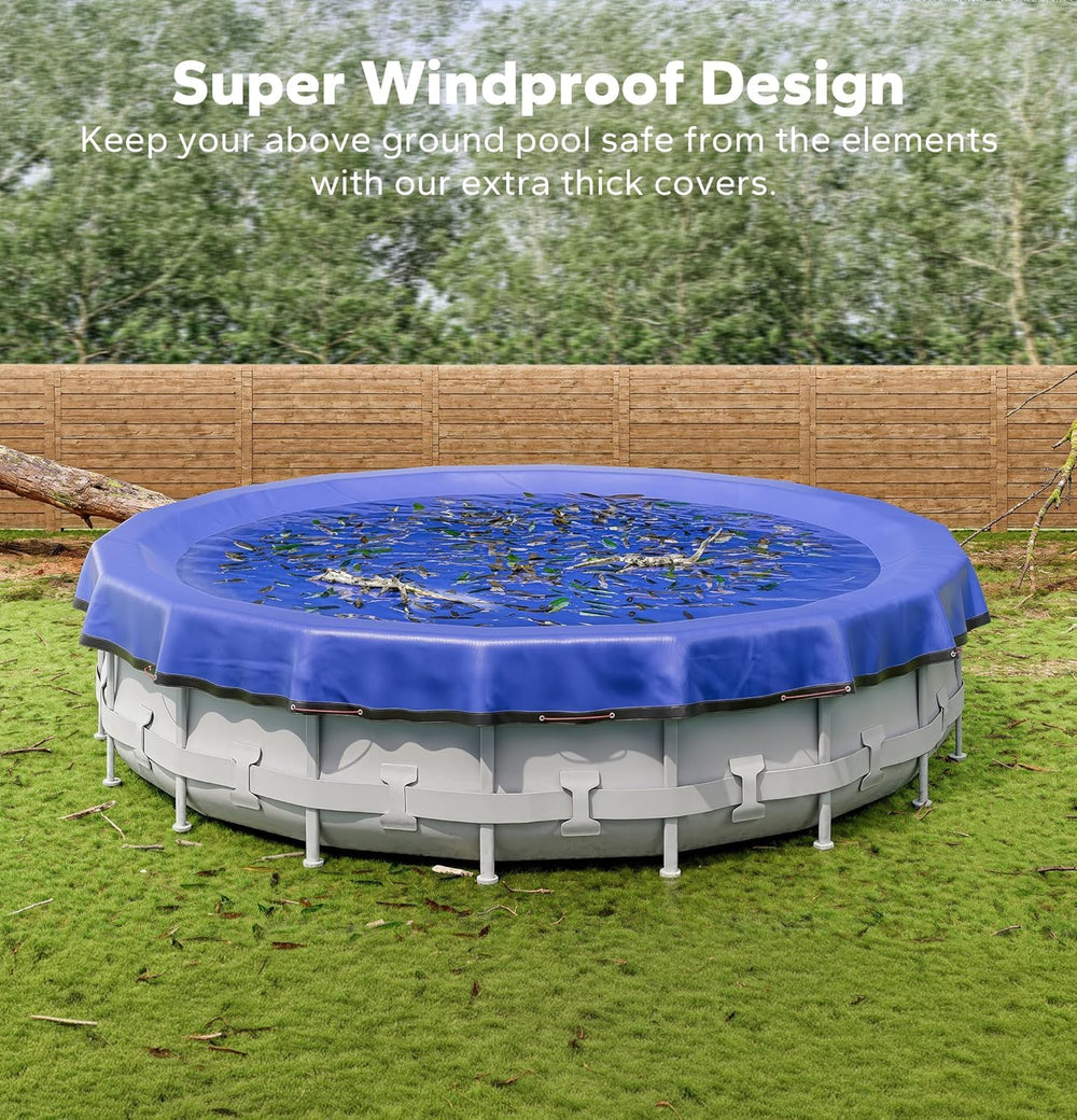 POOLHACKER winter pool cover showcasing durable material