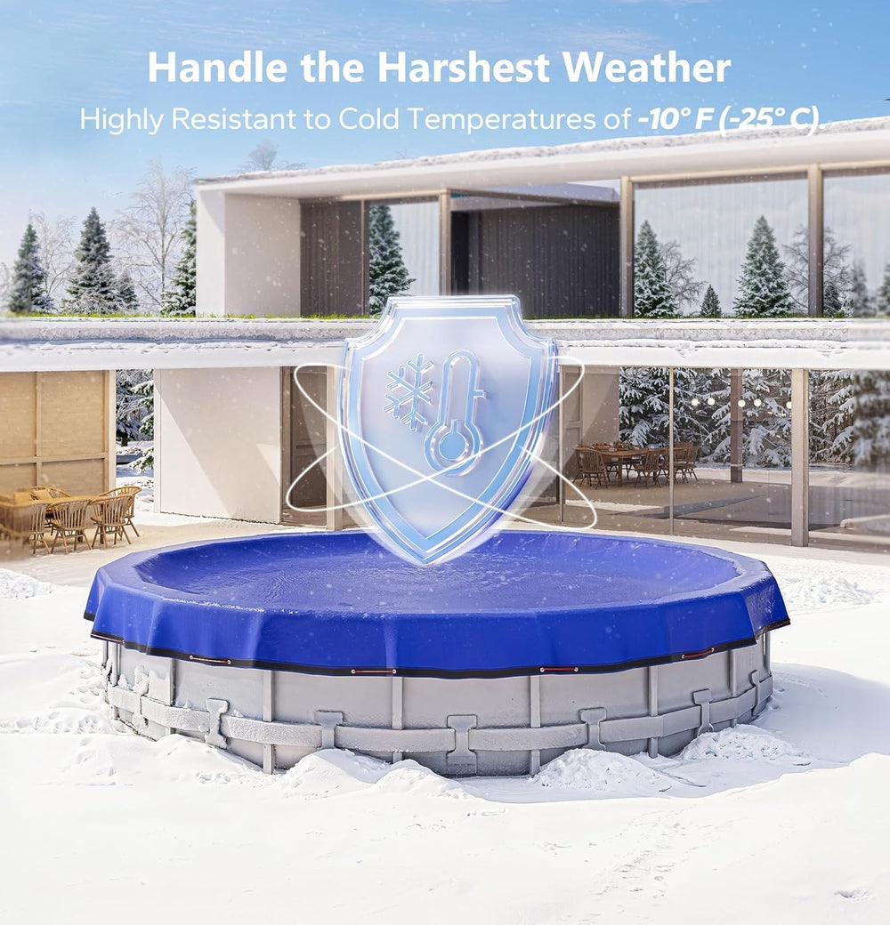 POOLHACKER winter pool cover with pulley cable attachment