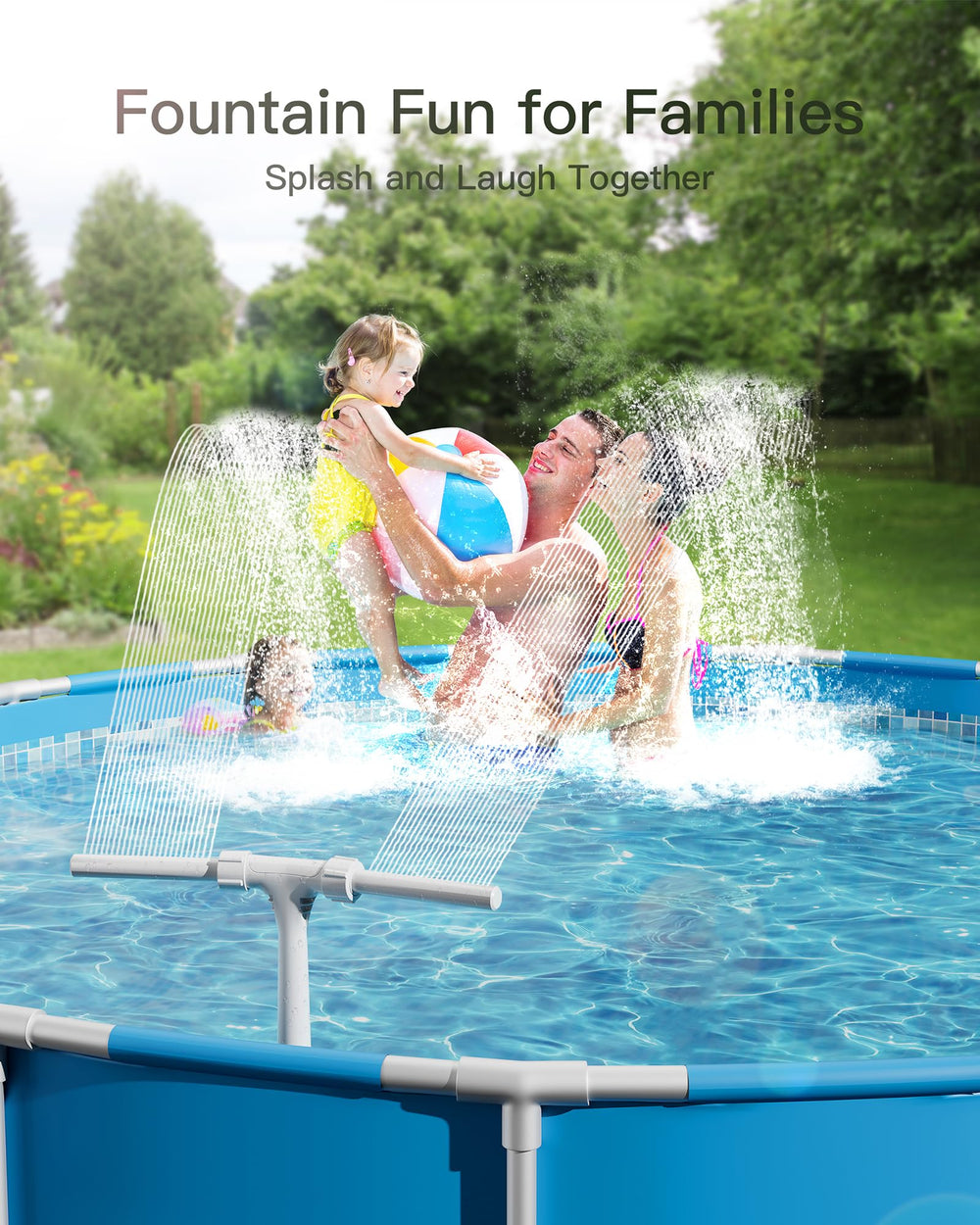 POOLHOUR Height Upgrade Pool Fountain close-up of double nozzles