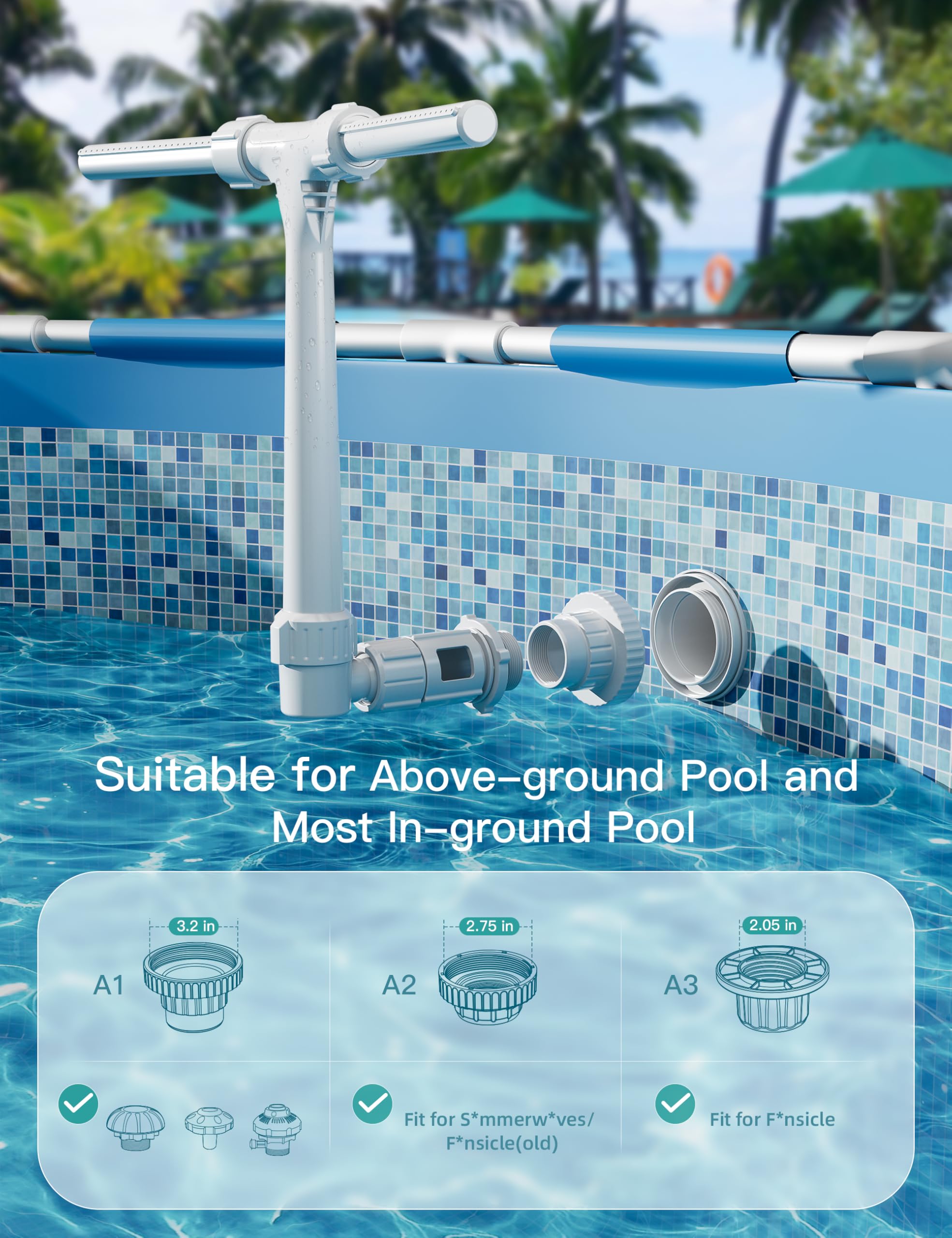 POOLHOUR Height Upgrade Pool Fountain packaging and product details