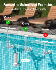 POOLHOUR Height Upgrade Pool Fountain side view with adjustable features