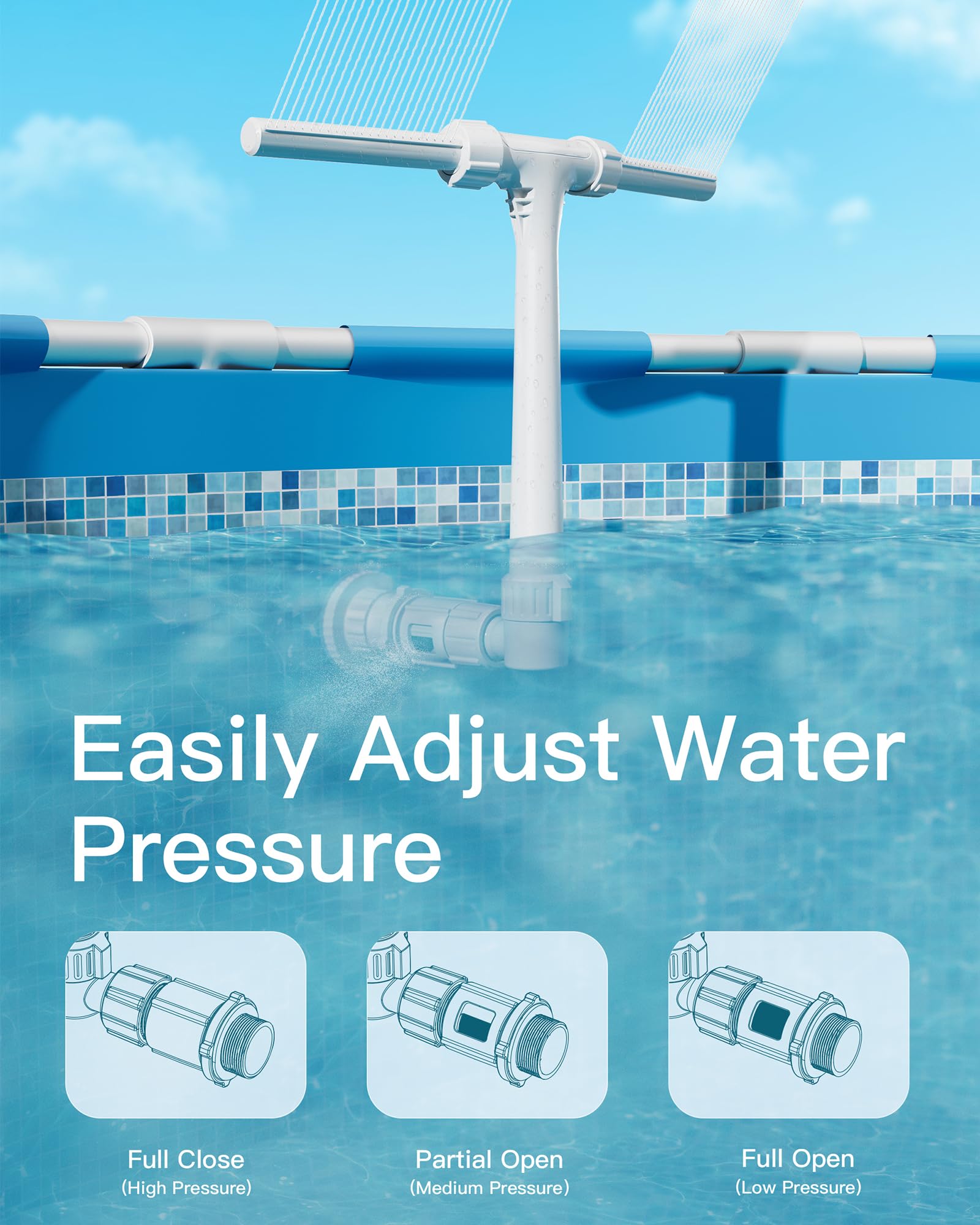 POOLHOUR Height Upgrade Pool Fountain with water flow adjustment feature