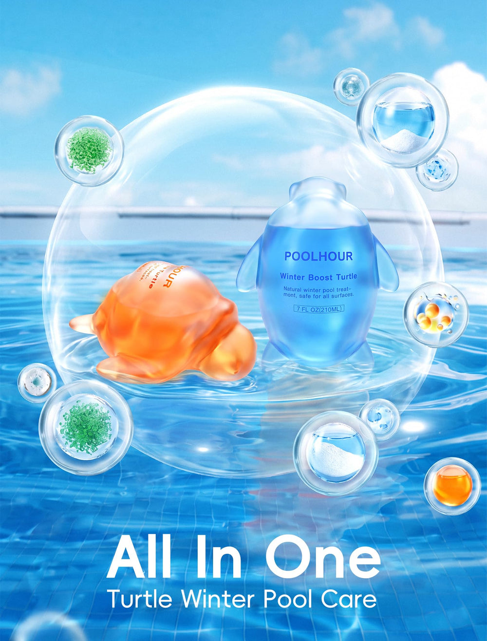 POOLHOUR Pool Closing Kit displayed next to a swimming pool