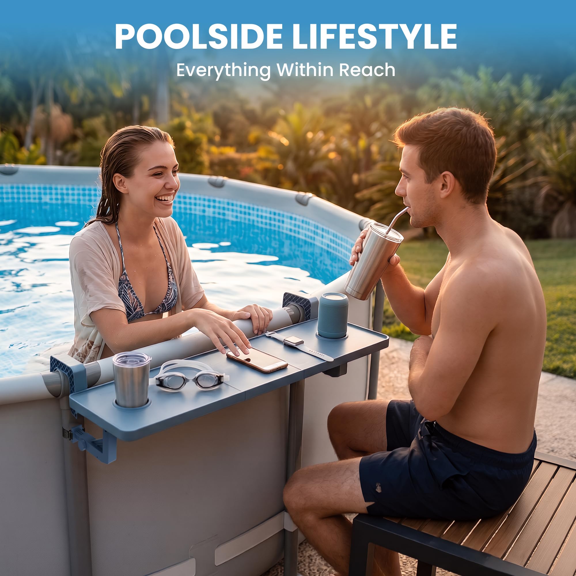 POOLJOYO Poolside Bar with drinks and snacks organized