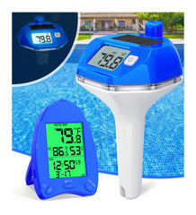 PoolLeader Solar Wireless Pool Thermometer front view with backlit display