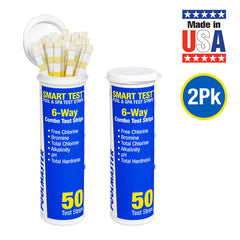 Poolmaster 6-Way Test Strips Blue with Colour Chart