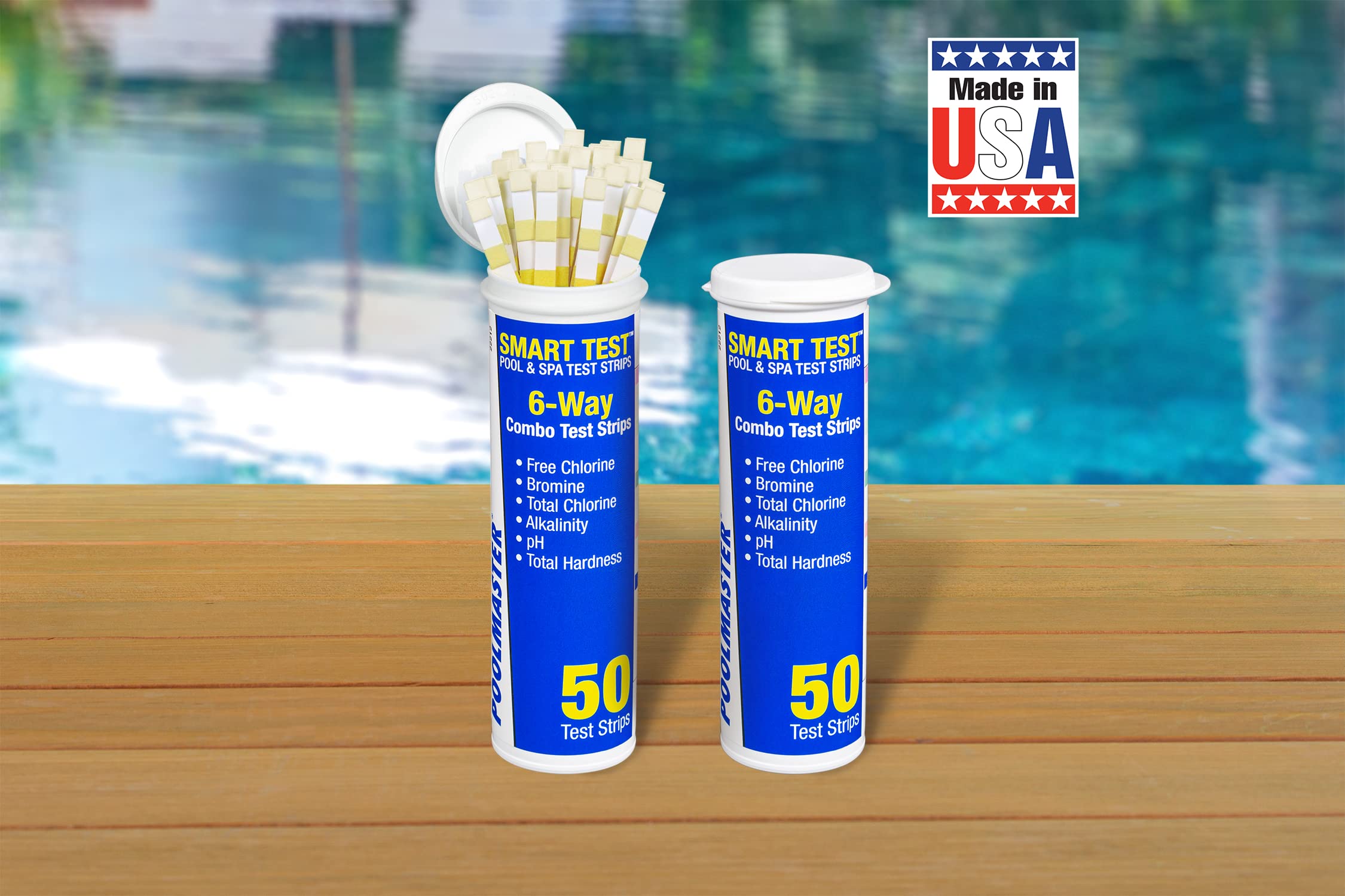 Poolmaster 6-Way Test Strips in Use in a Pool