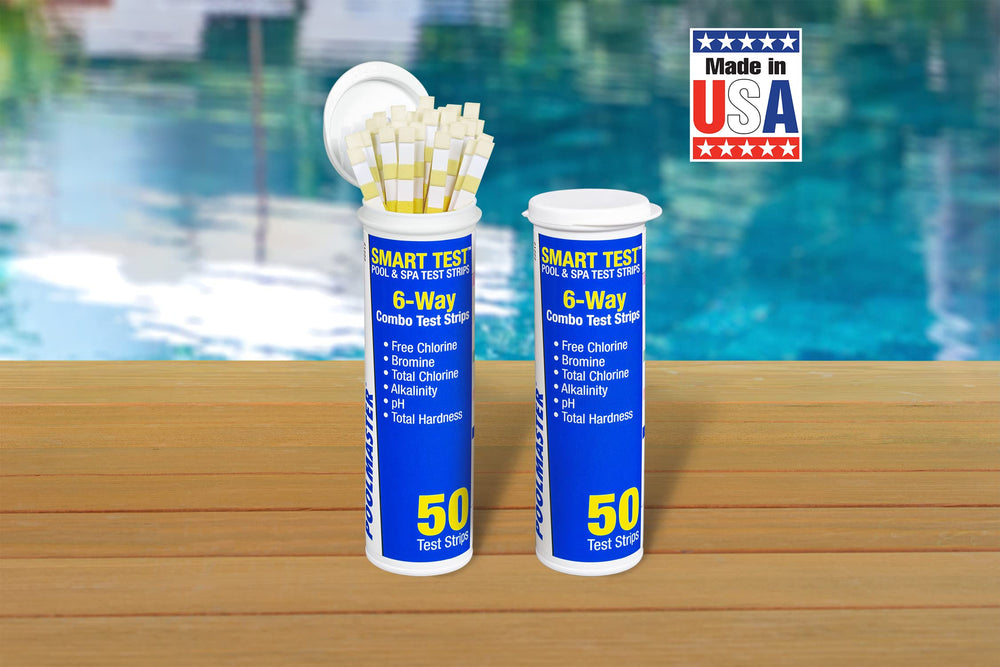 Poolmaster 6-Way Test Strips in Use in a Pool