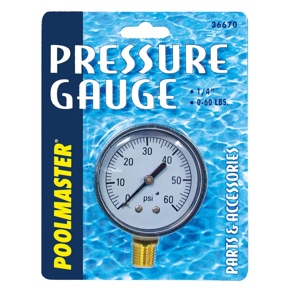 Poolmaster Pressure Gauge 1/4-Inch Bottom Mounted with clear pressure markings