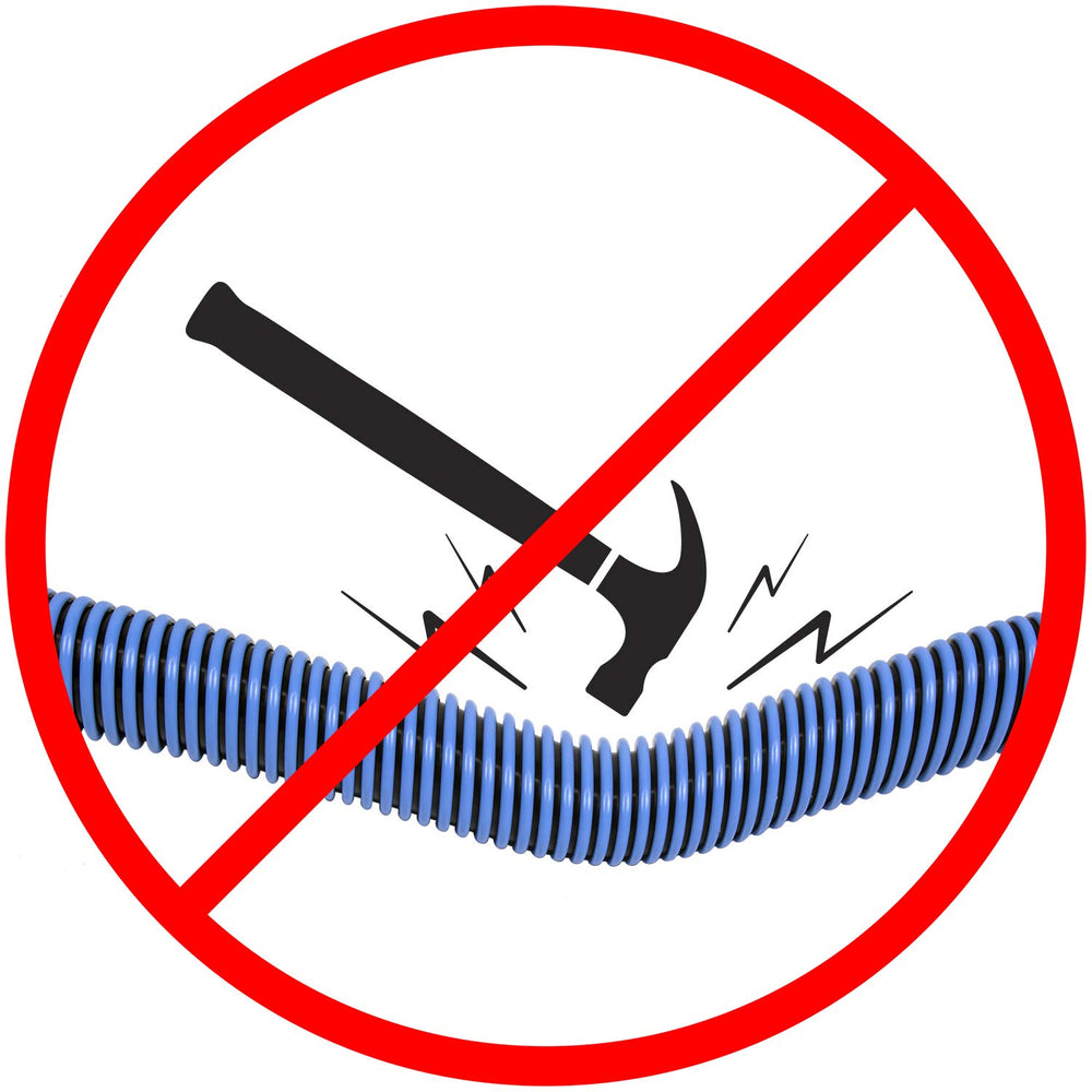 Poolmaster vacuum hose in use with manual vacuum head