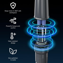 PoolMr Handheld Pool Vacuum in use in a hot tub