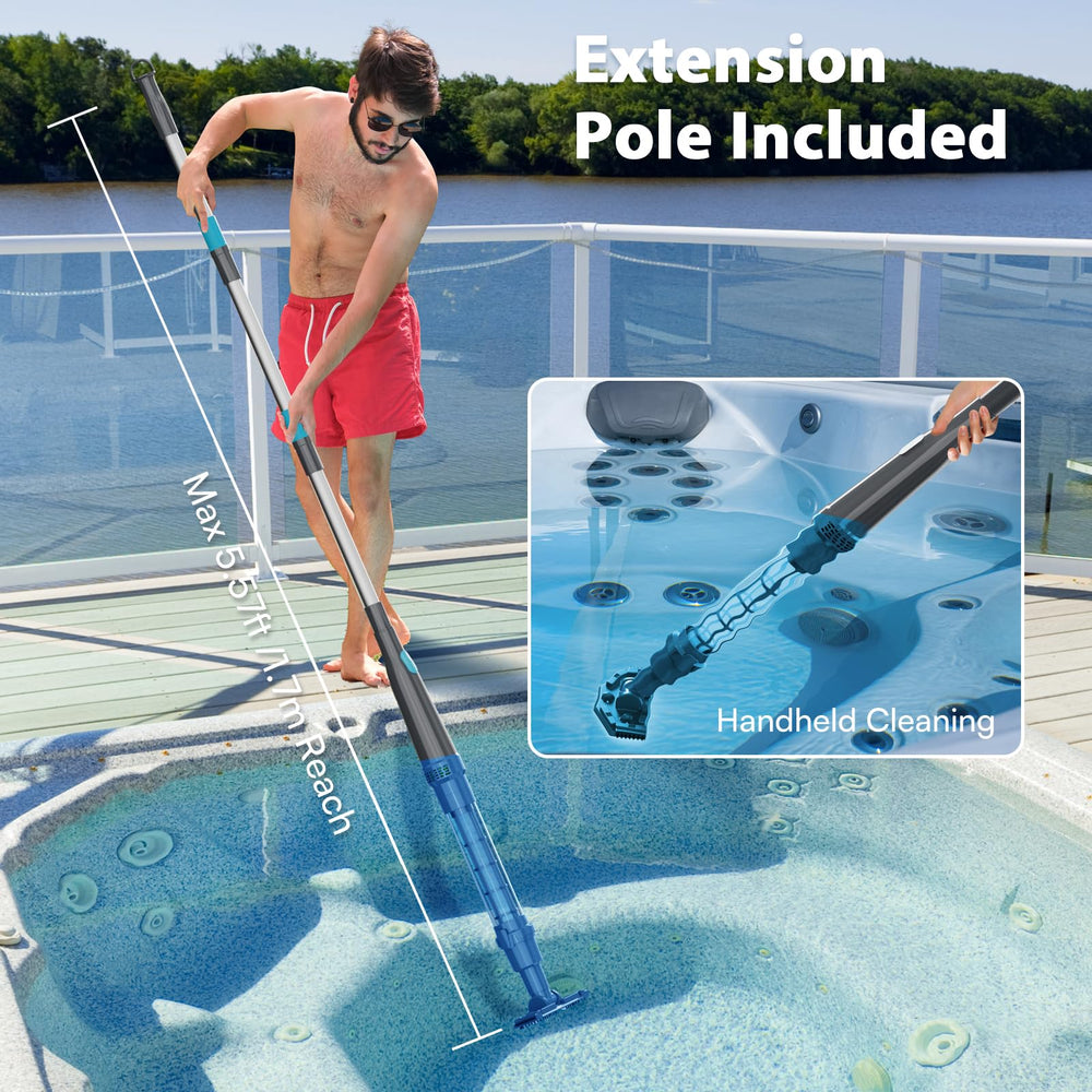 PoolMr Handheld Pool Vacuum with a debris canister