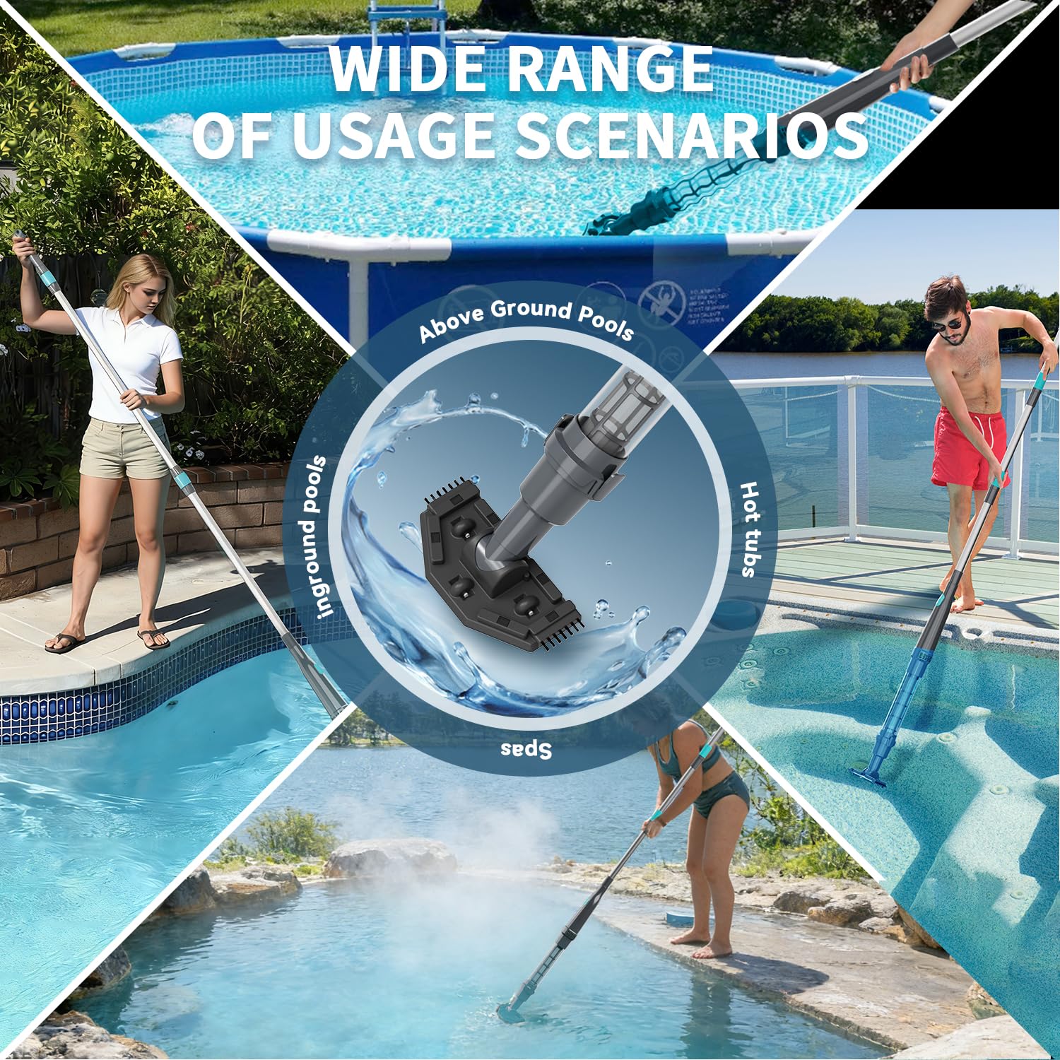 PoolMr Handheld Pool Vacuum with included charger and user instructions