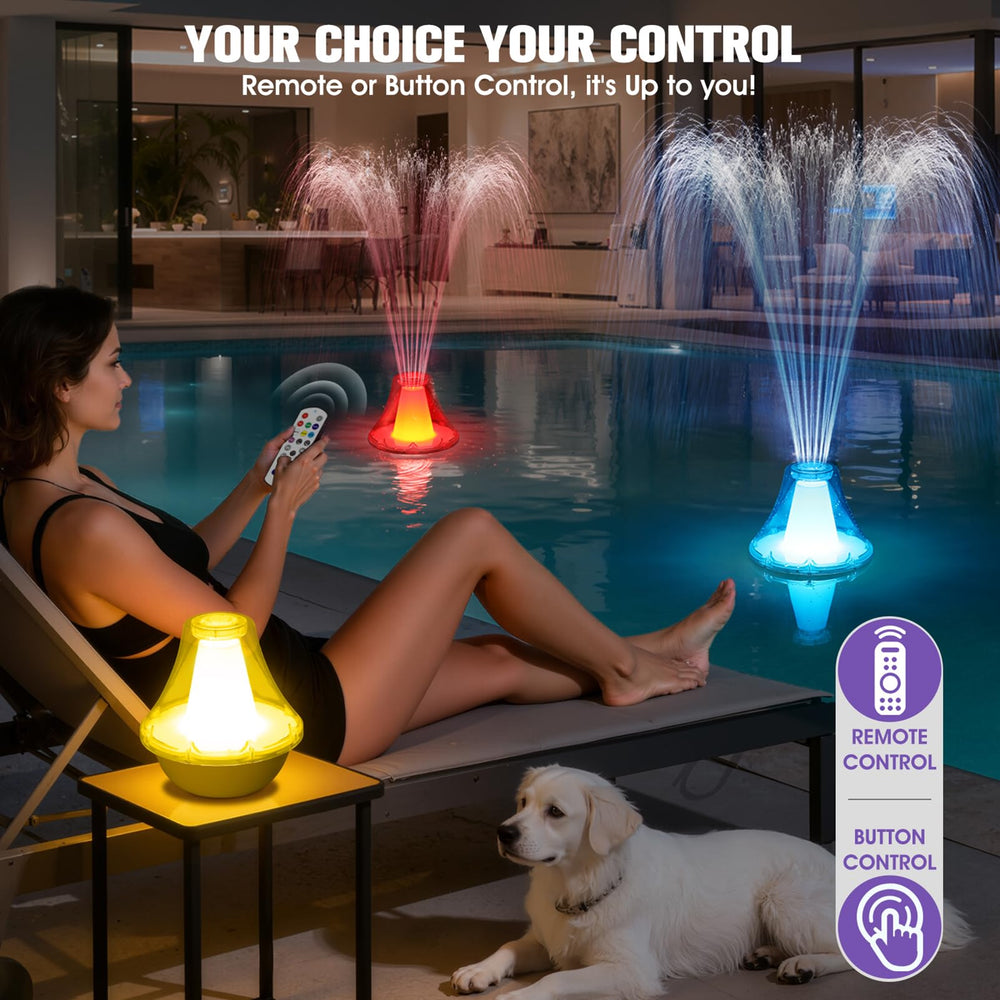 PoolPop Floating Fountain with vibrant light show