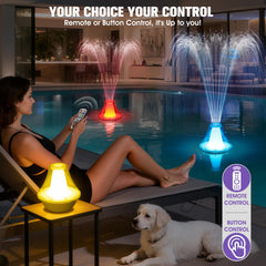 PoolPop Floating Fountain with vibrant light show