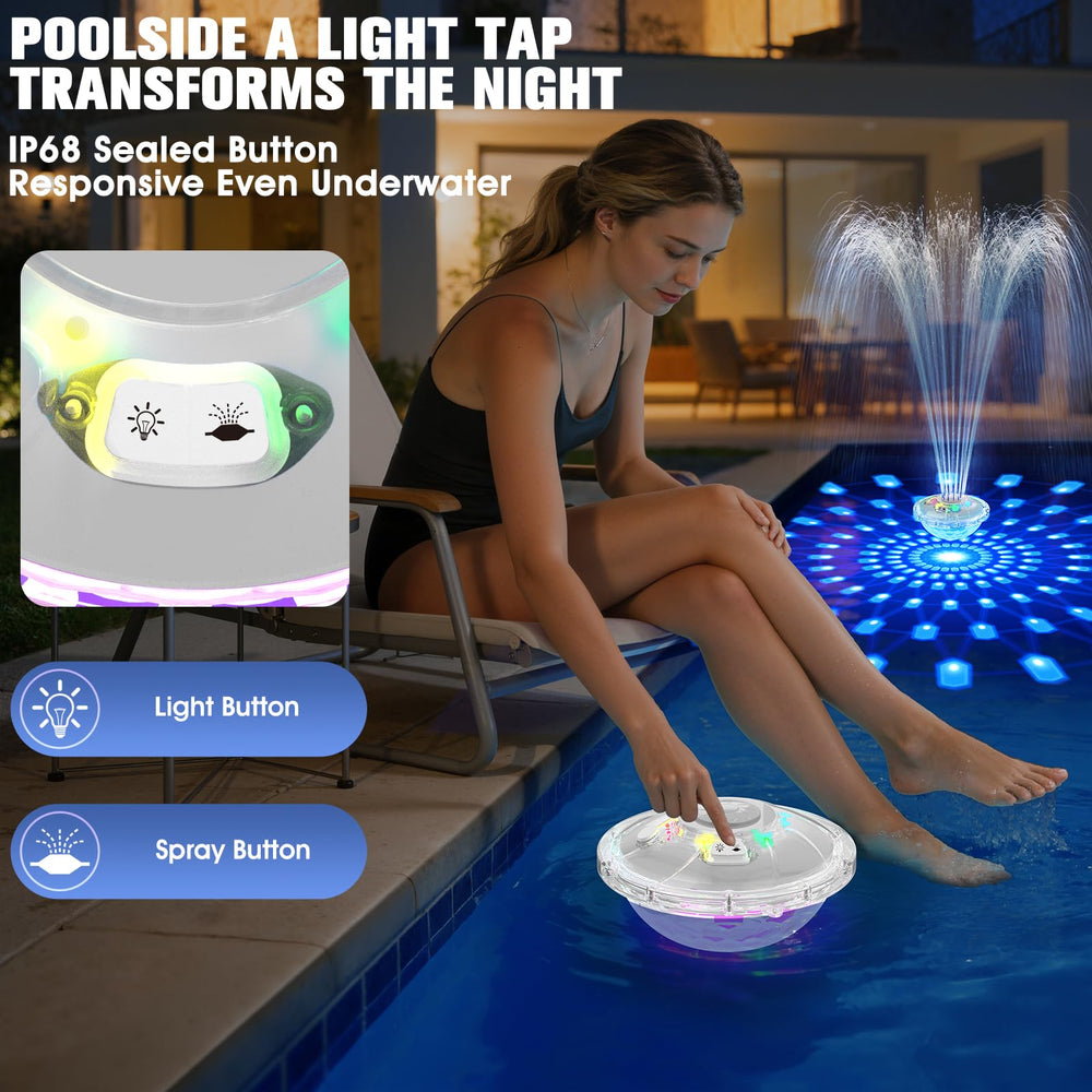 PoolPop Fountain showing dual splash modes in action