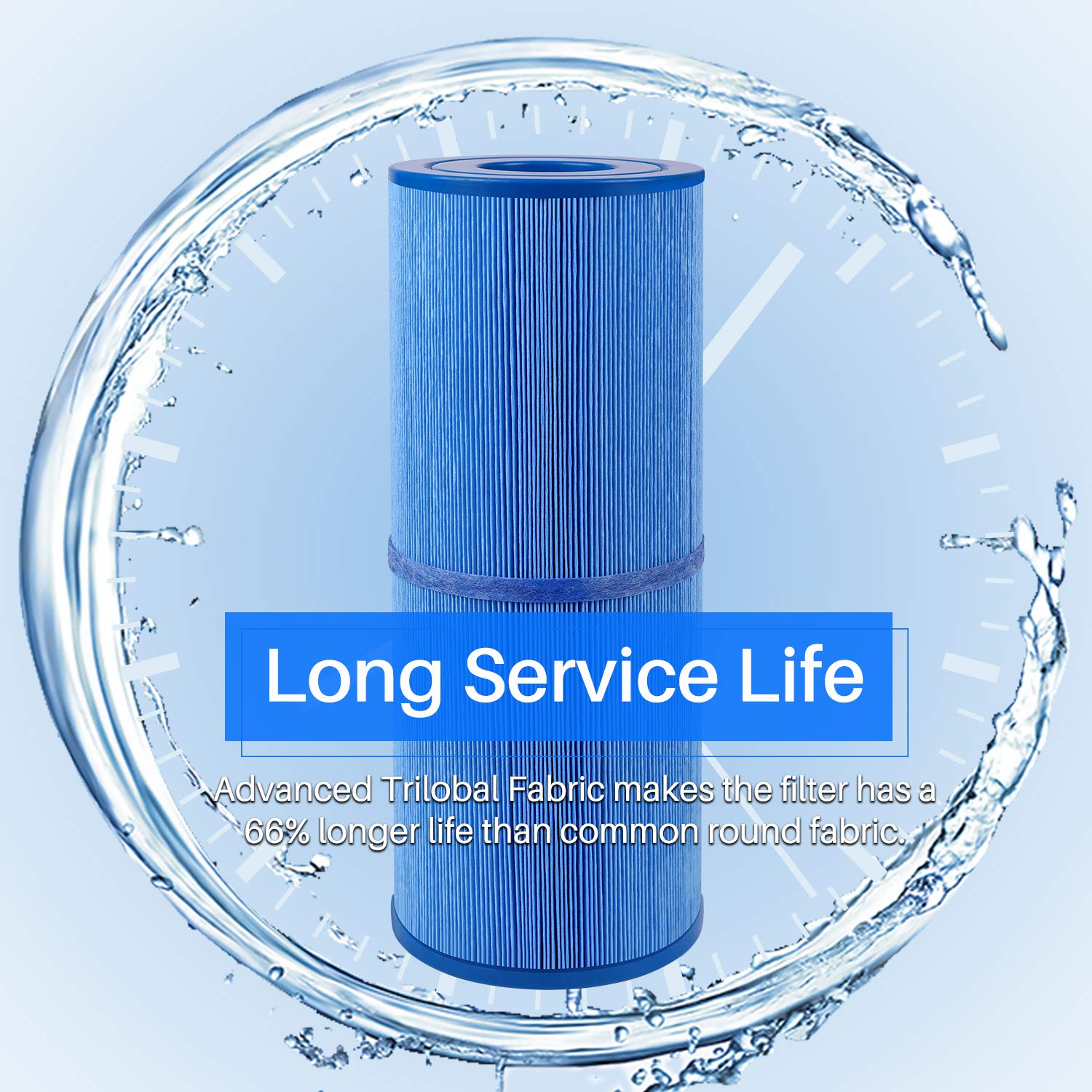 POOLPURE filter showing dirt-locking technology