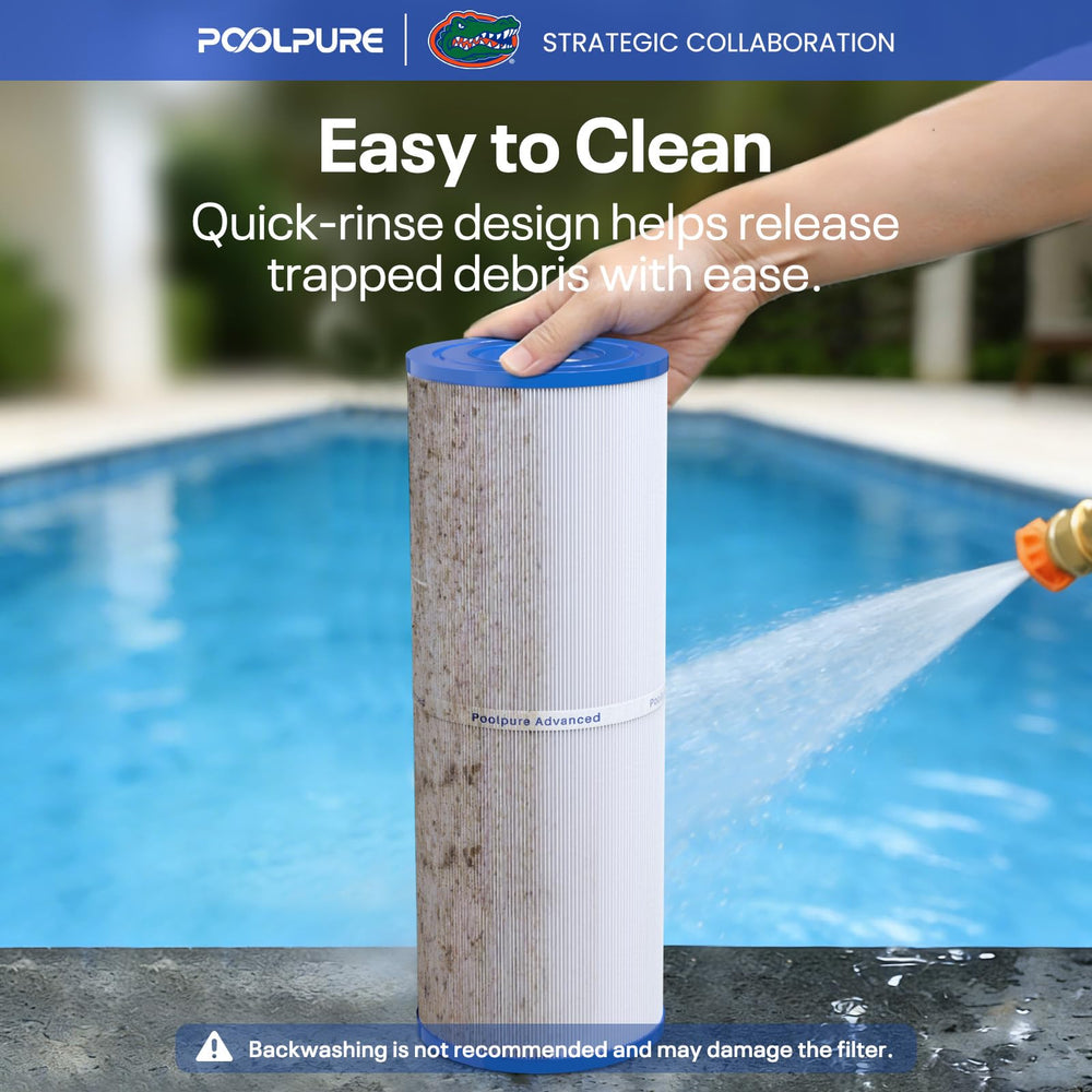 POOLPURE Hot Tub Filter PLFPRB50-IN close-up of trilobal fabric