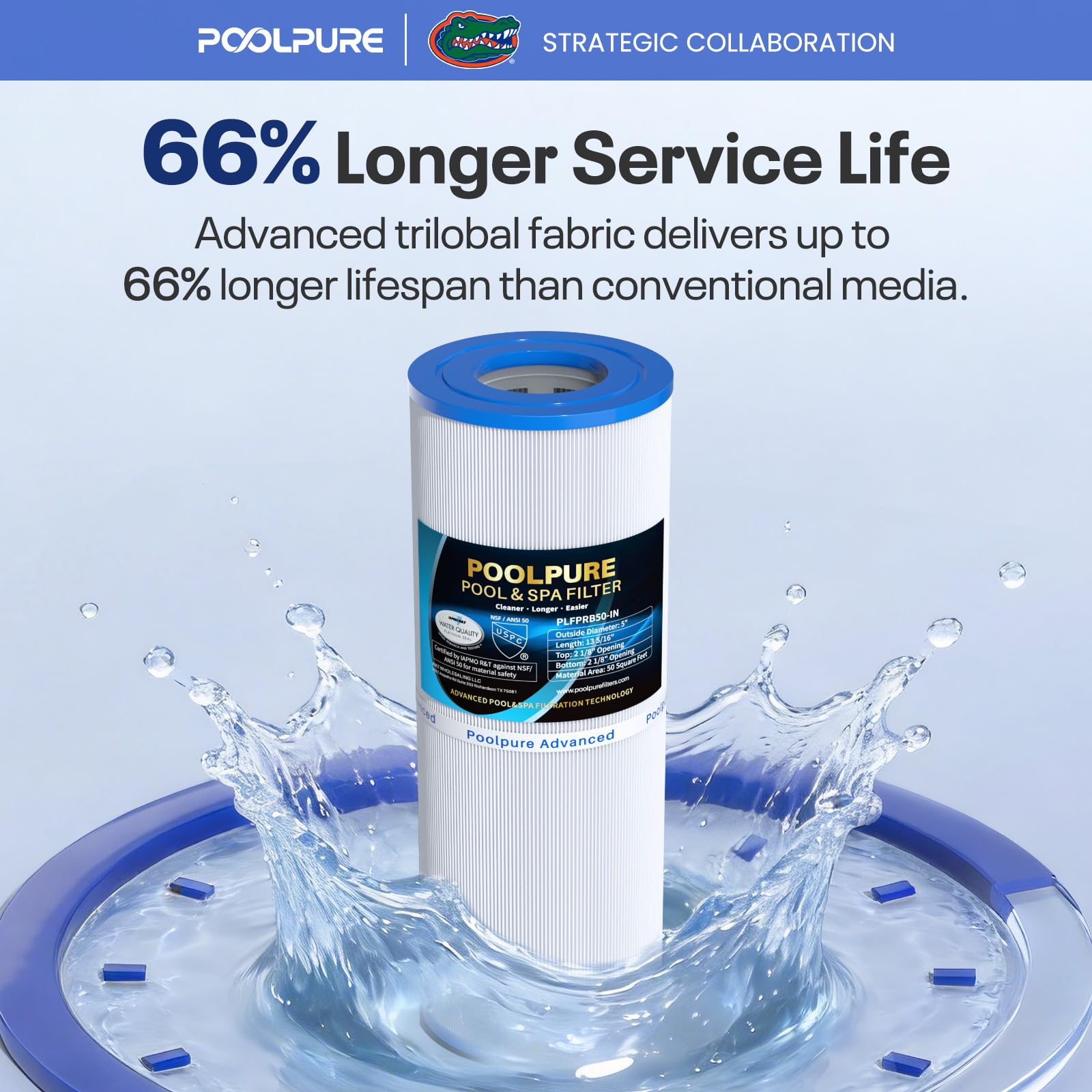 POOLPURE Hot Tub Filter PLFPRB50-IN with Jacuzzi hot tub