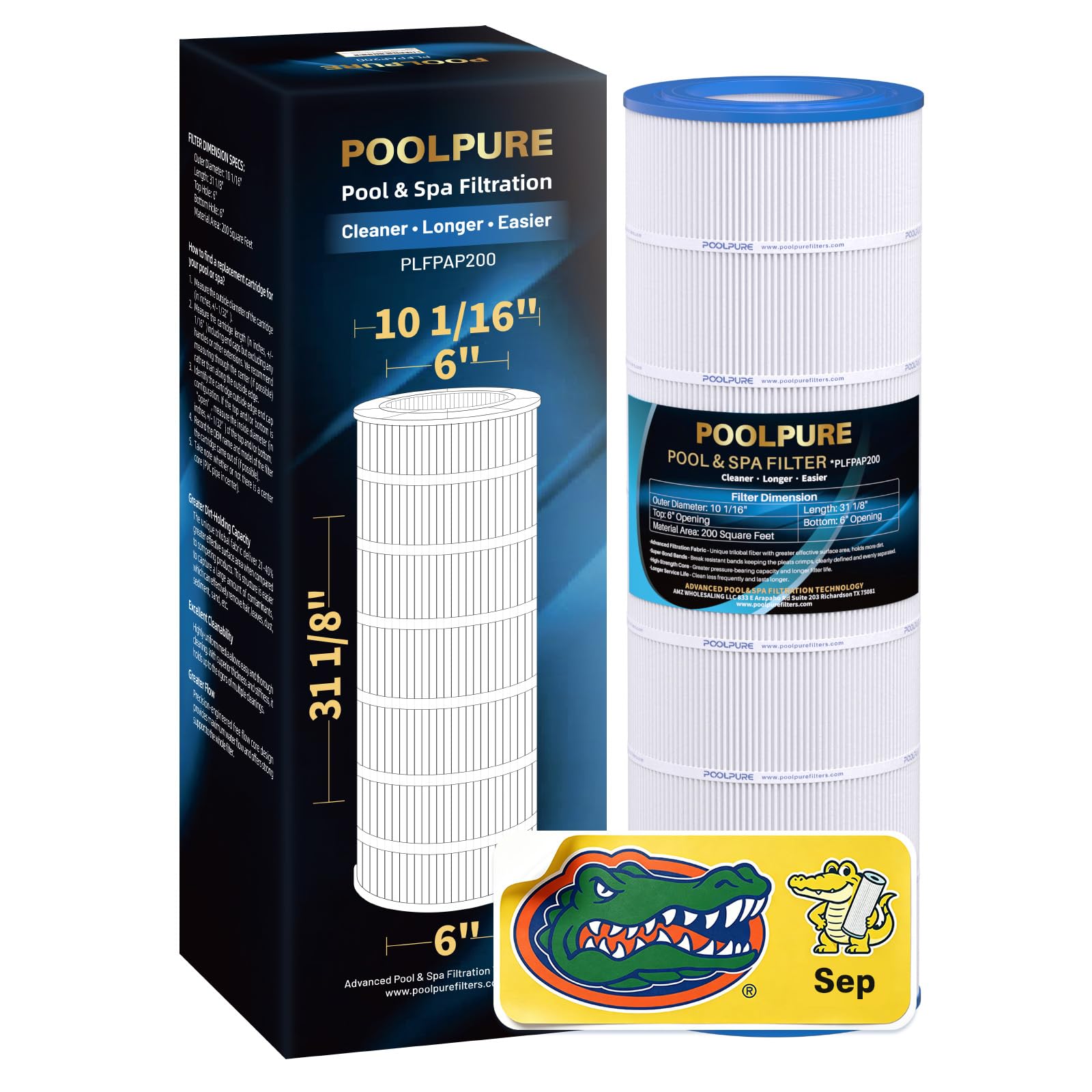 POOLPURE PAP200 Pool Filter Cartridge front view