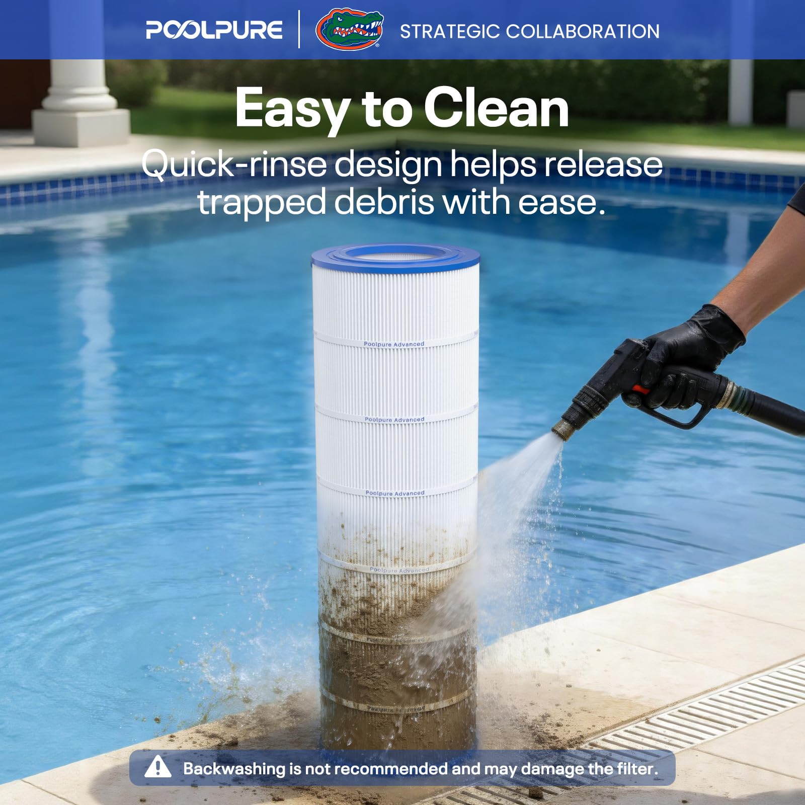 POOLPURE PAP200 Pool Filter Cartridge in a pool setting