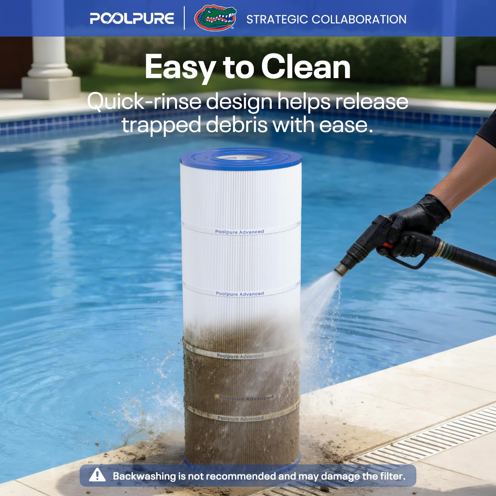POOLPURE PJANCS150 Pool Filter Cartridge dimensions laid out