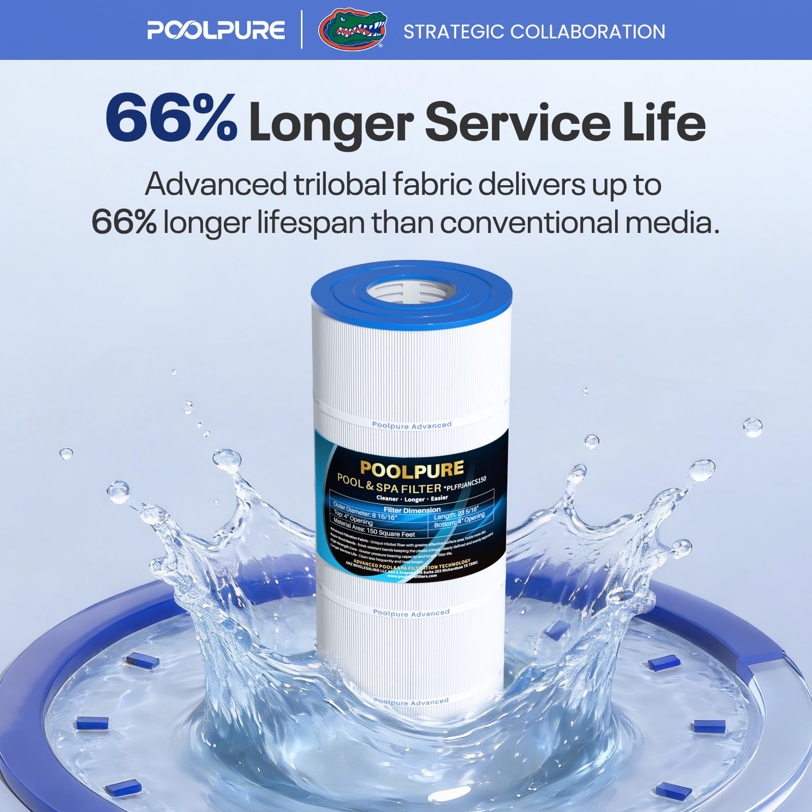 POOLPURE PJANCS150 Pool Filter Cartridge in a pool environment