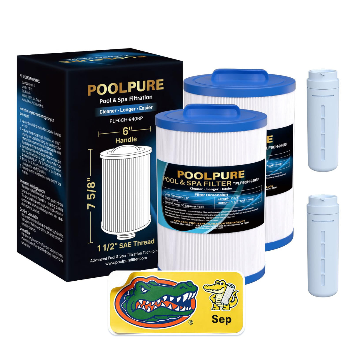 POOLPURE Removable Handle Spa Filter front view