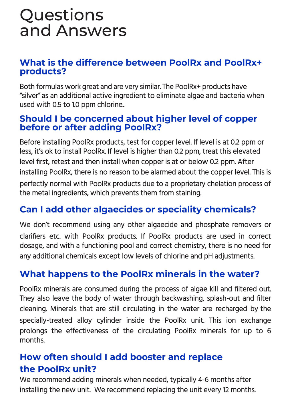 PoolRx Pool Unit packaging showing product details